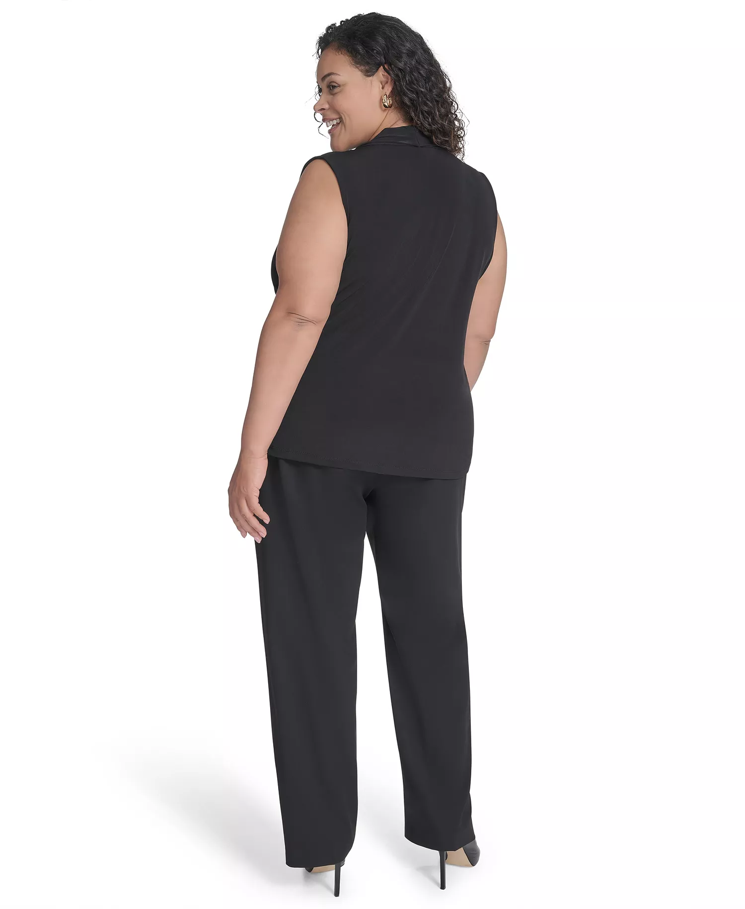 Plus Size V-Neck Top - Black - 1X