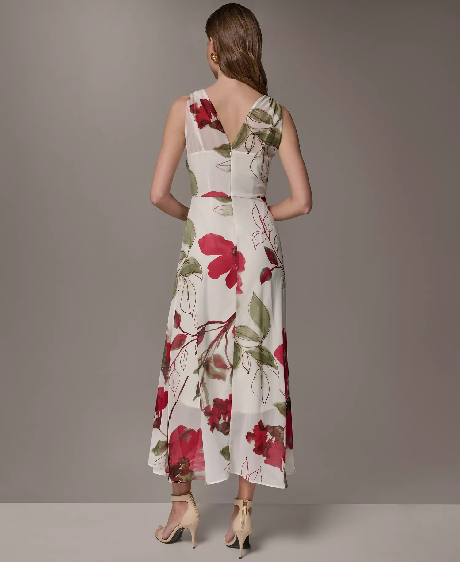 Women's Floral Faux Wrap Midi Dress - Azalea Multi - 10