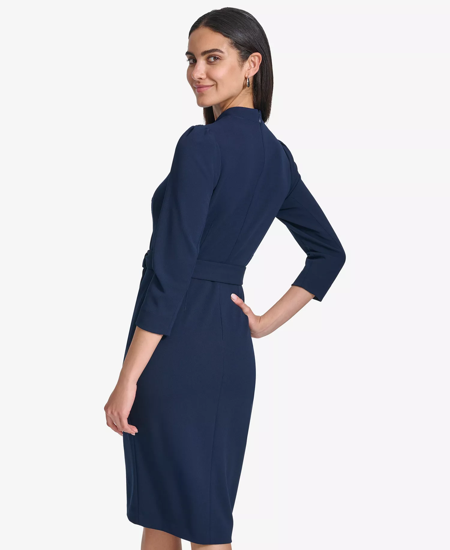 Women's 3/4-Sleeve Sheath Dress - Indigo - 6
