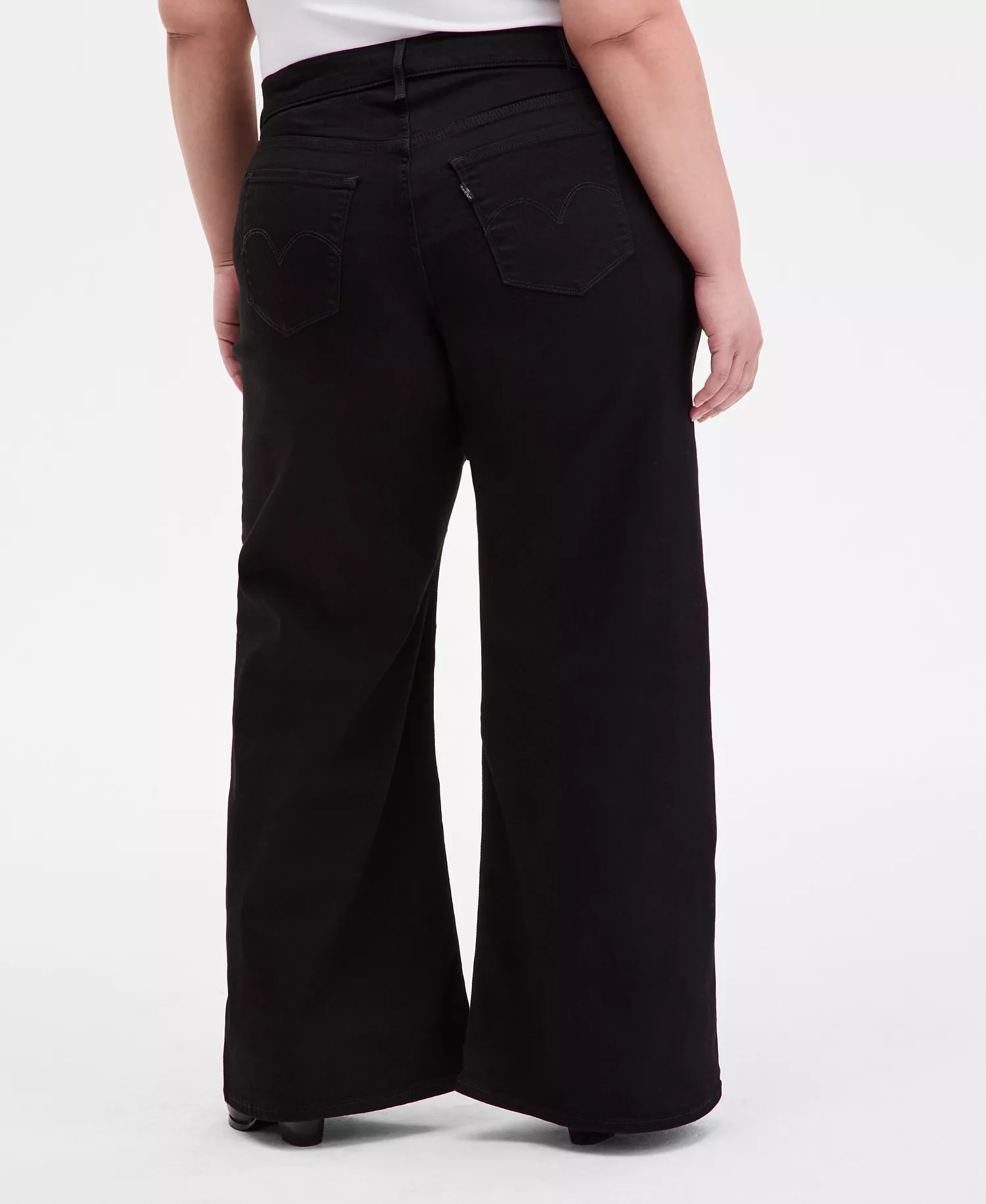 Women's 318 Shaping Stellar-Stretch Wide-Leg Jeans - Black - 14W