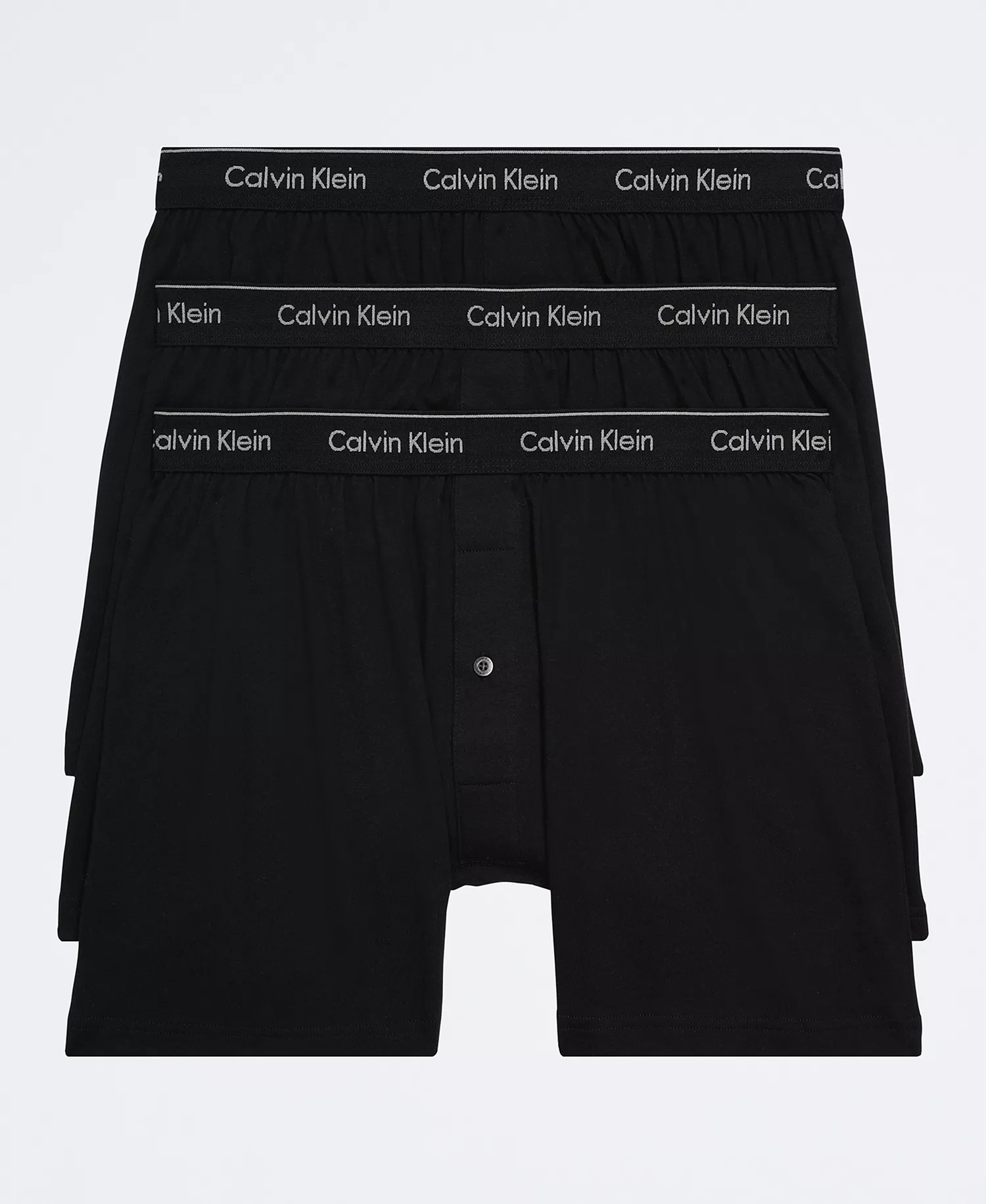 Men's 3-Pack Cotton Classics Knit Boxers Underwear - Black - L