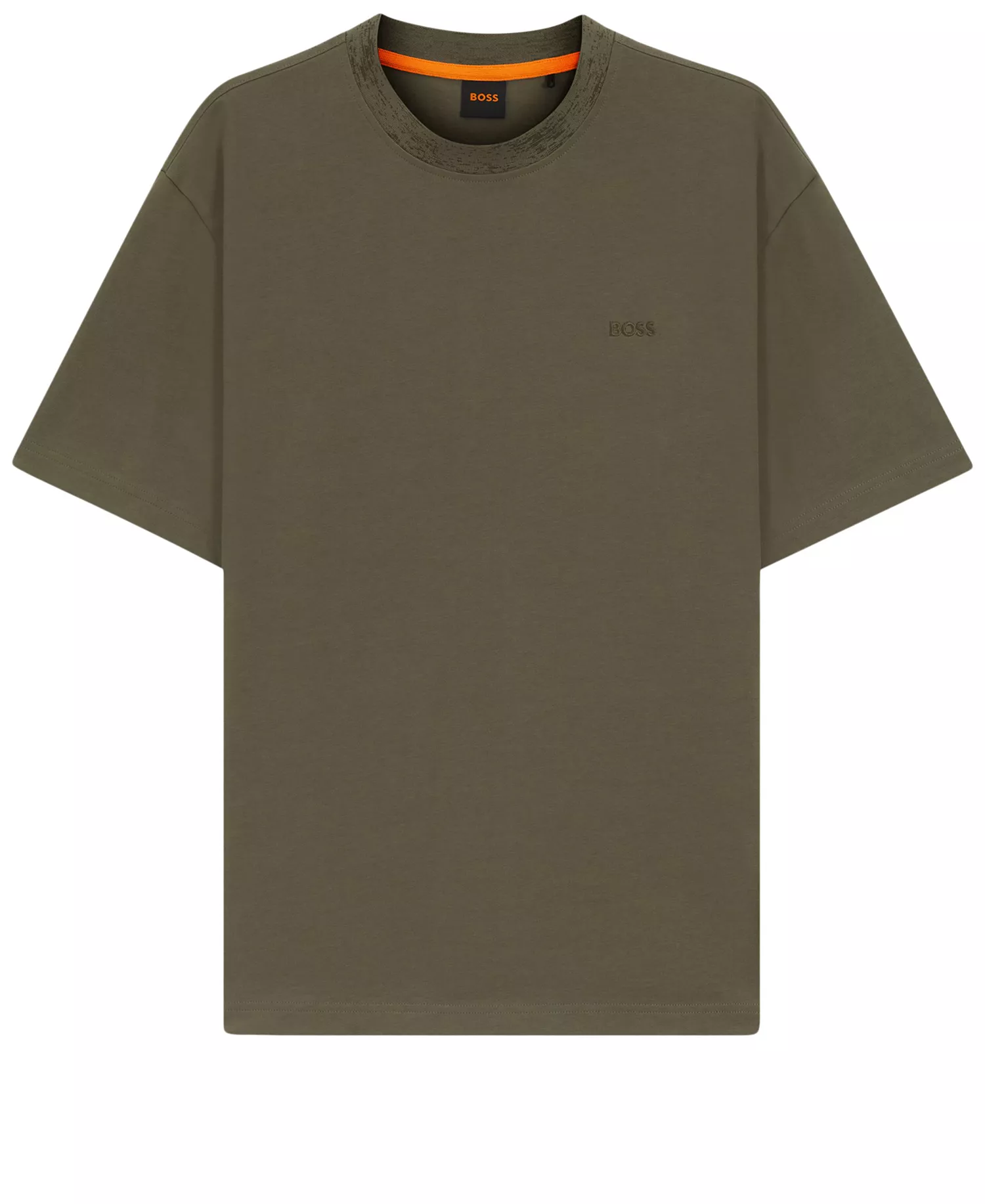 Men's Patterned Collar Cotton-Jersey T-Shirt - Open Green - L