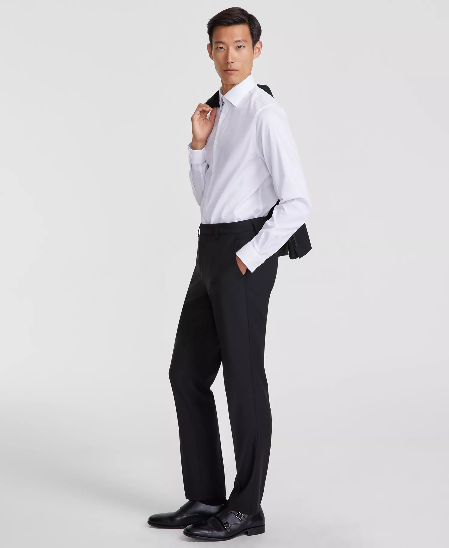 Men Modern-Fit Wool Blend Suit - Black - 36R