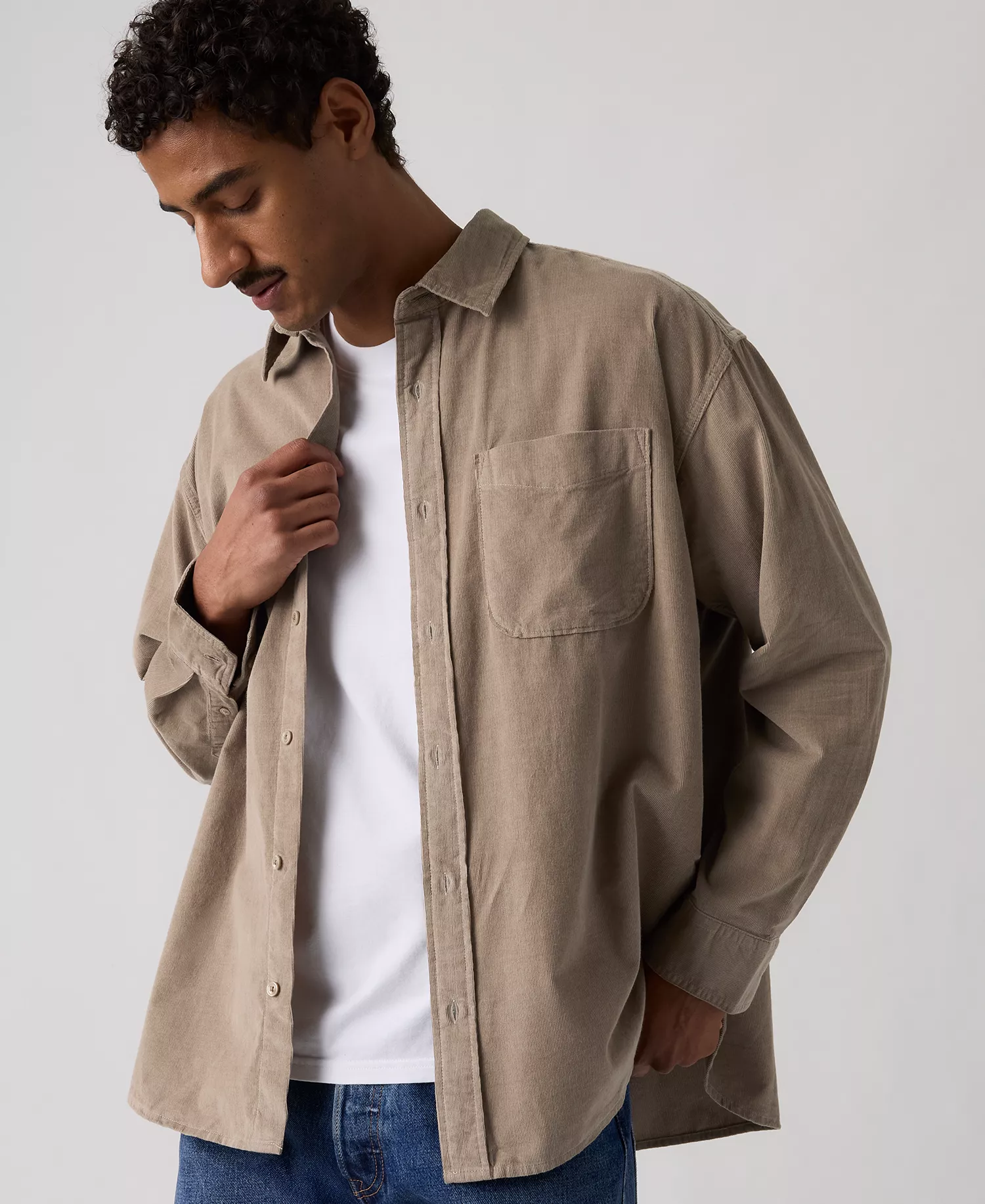 Men's Long-Sleeve Woven Shirt - Fungi - 2XL