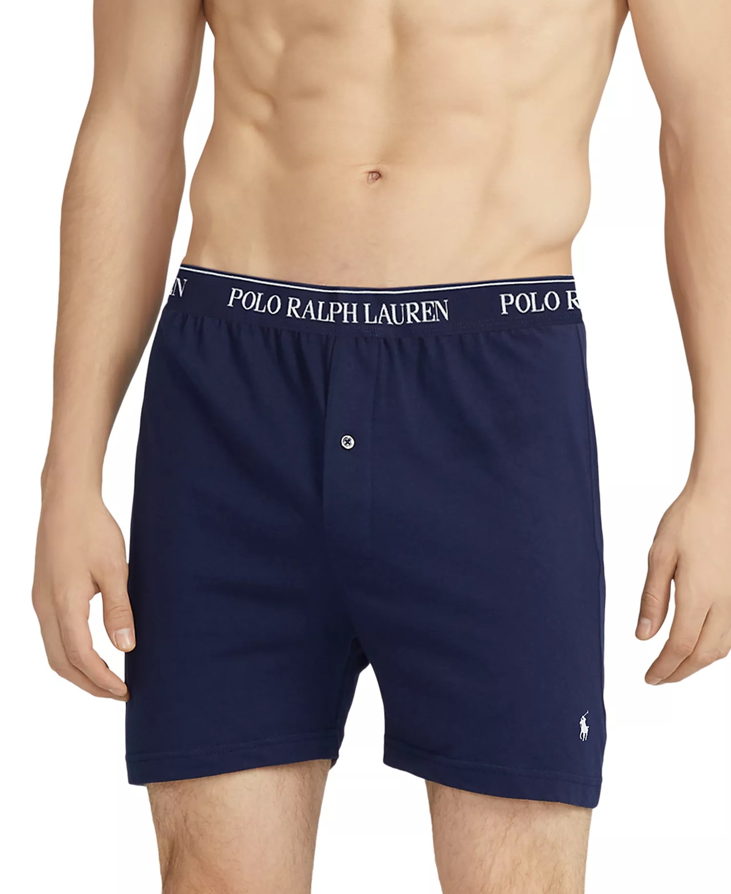 Men's 5-Pack Classic-Fit Cotton Knit Boxers  - Blue - L