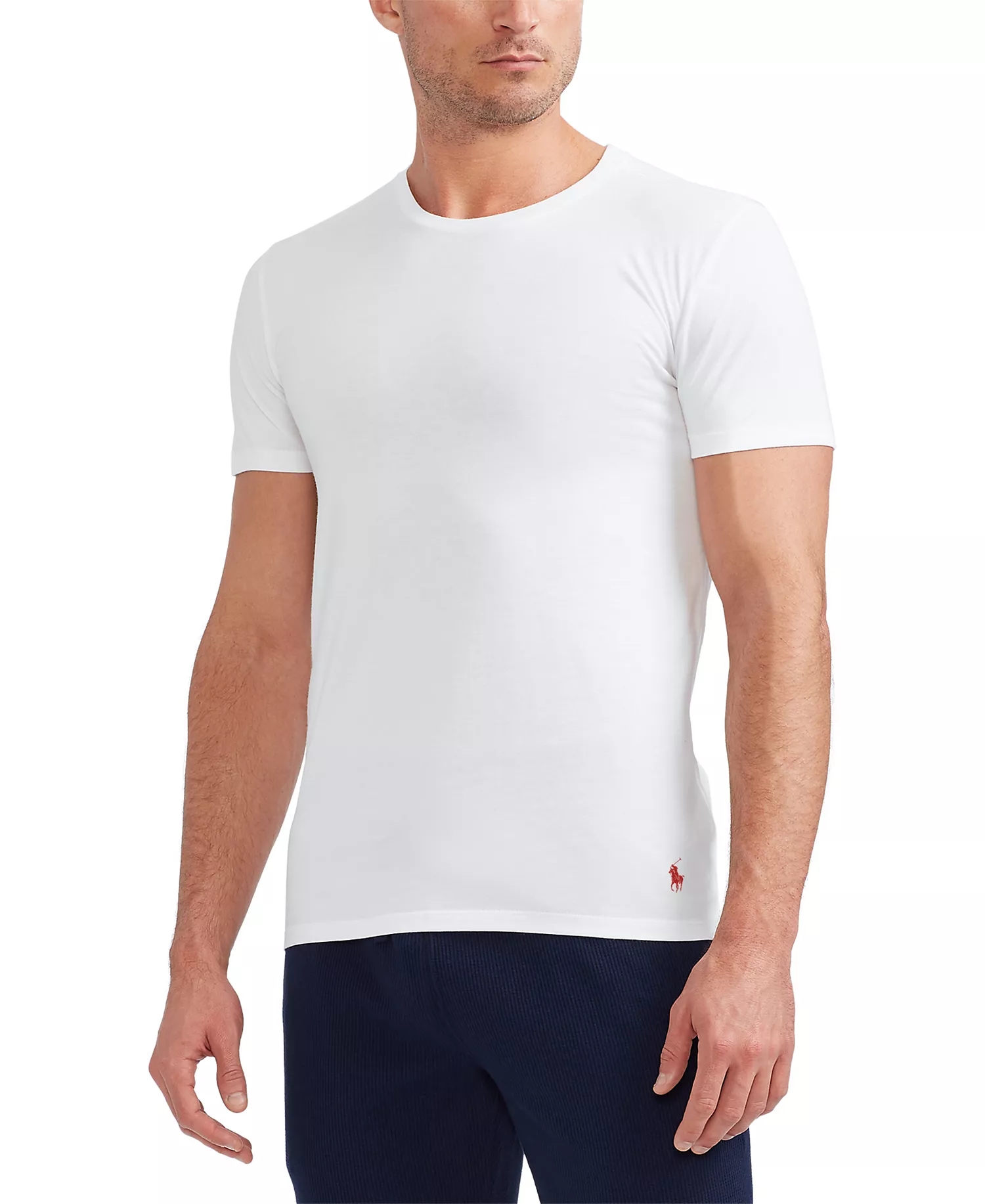 Men's 3-Pack Slim-Fit Classic Cotton Crew Undershirts - White - L