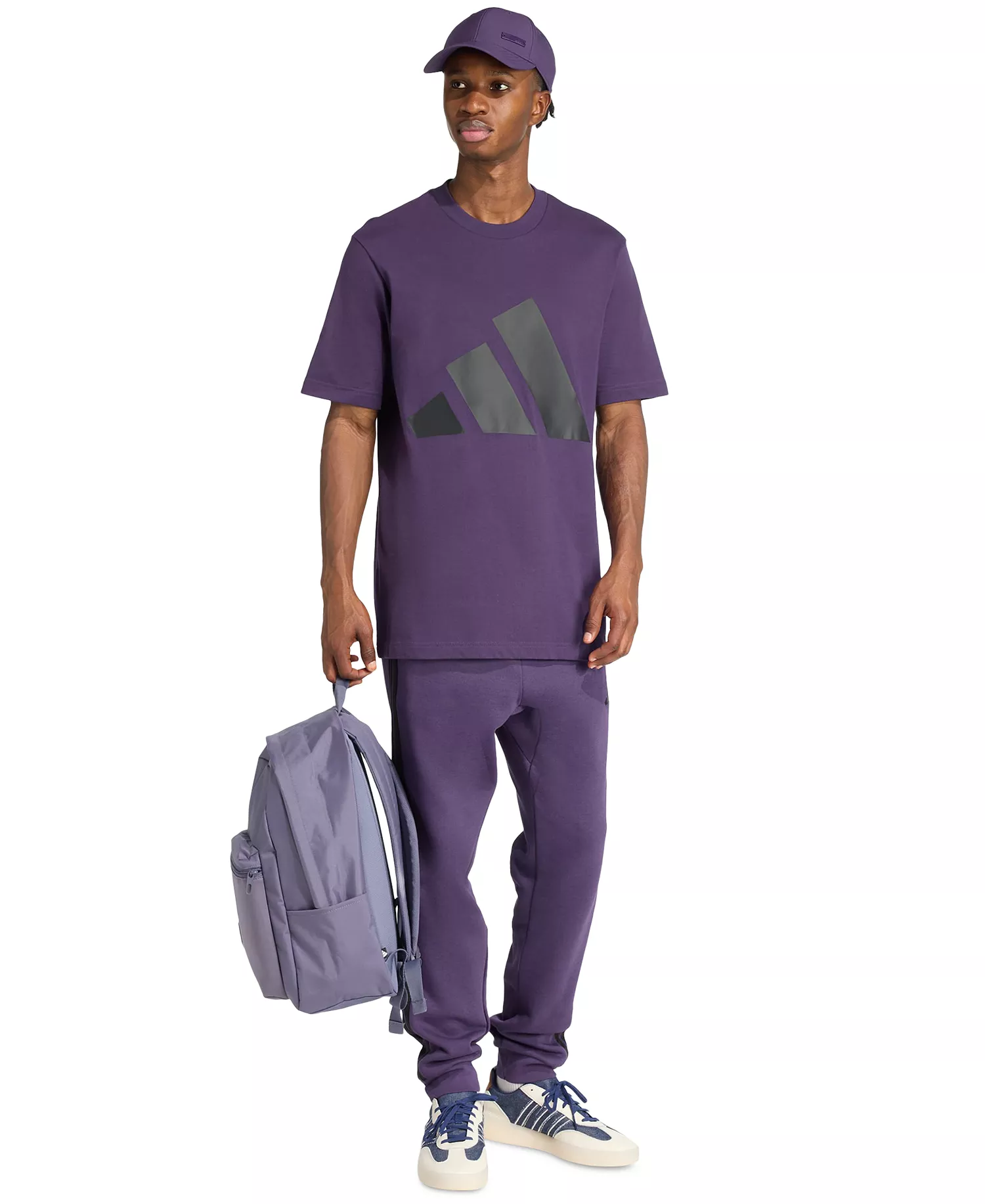 Men's 3-Bar Logo Graphic Cotton T-Shirt   - Aurora Plum - 2XL