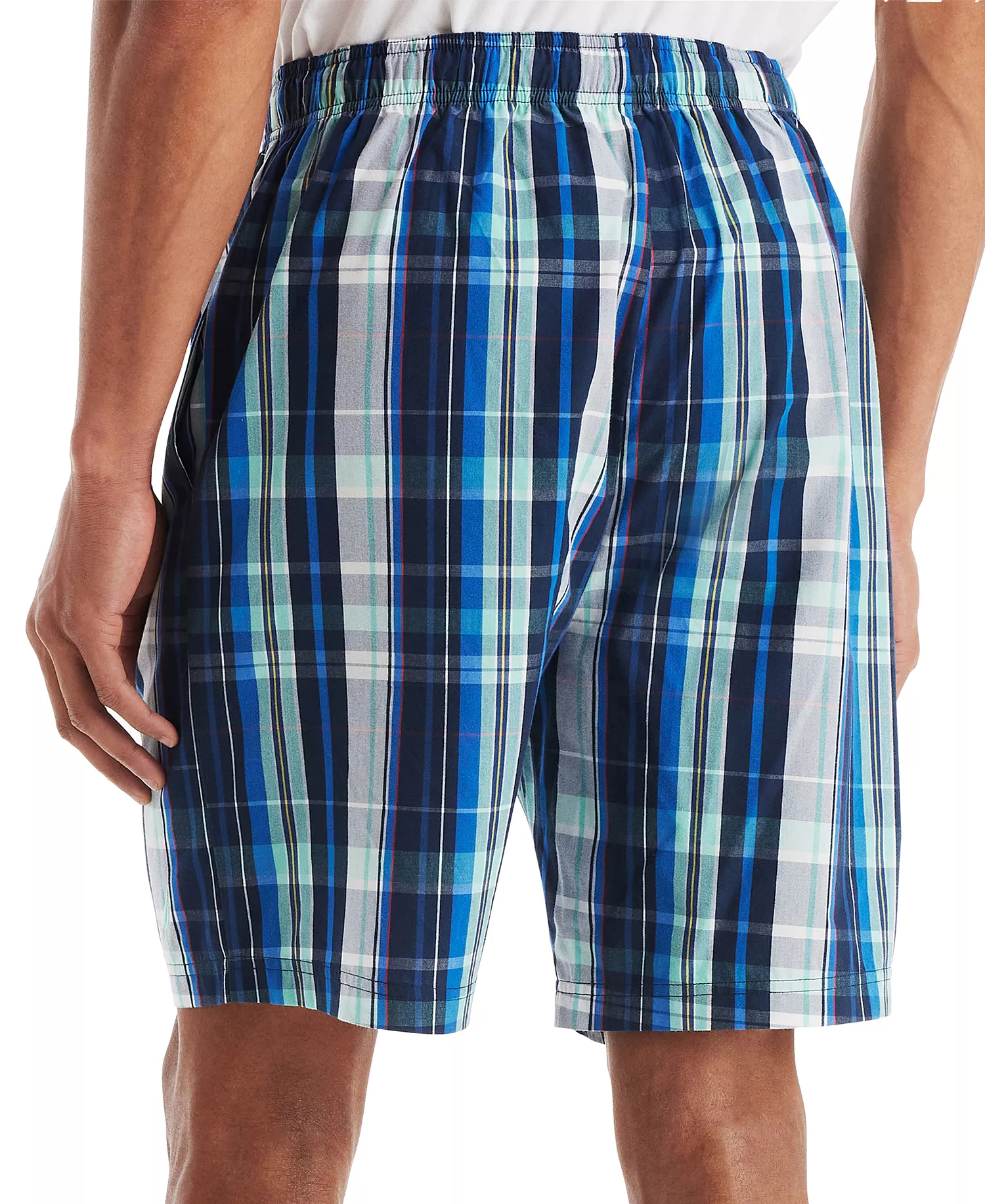 Men's Plaid Poplin 8" Sleep Shorts - Estate Blue - L