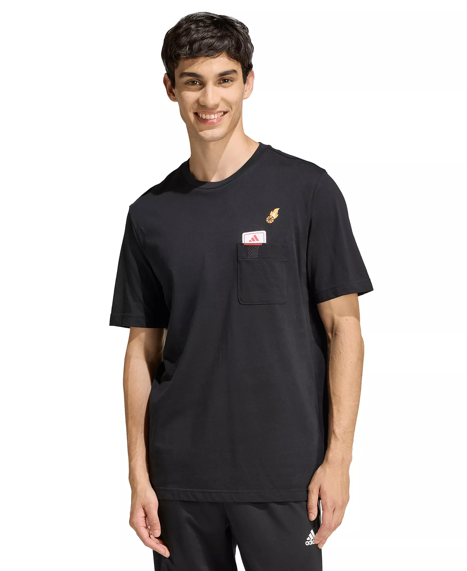 Men's Embroidered Basketball Graphic T-Shirt - Black - 2XL