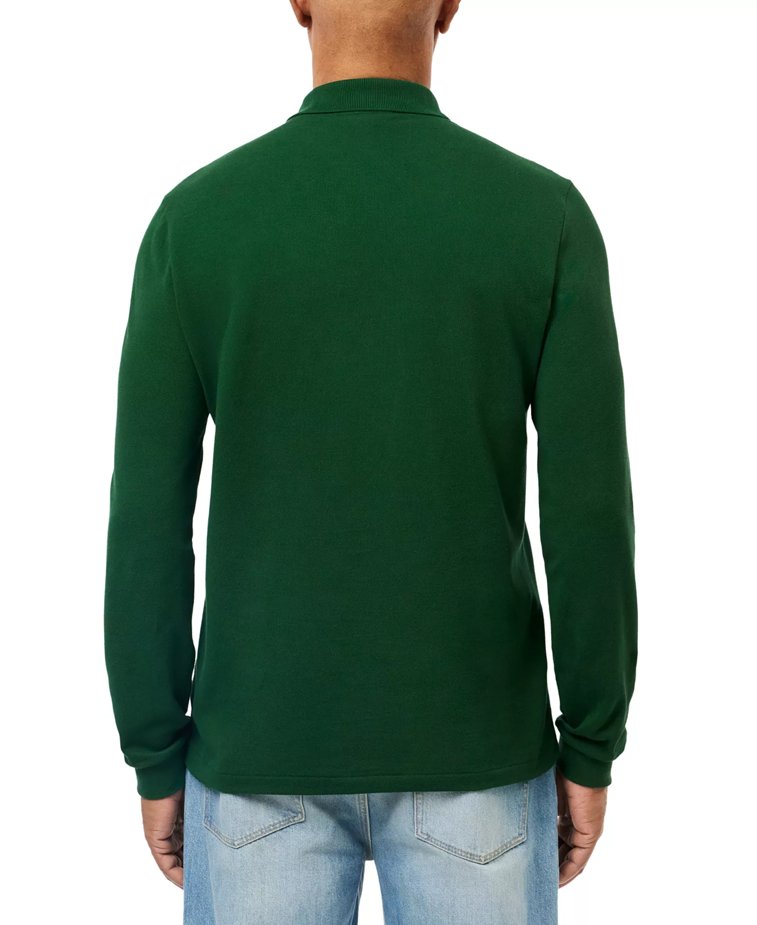 Men's Long Sleeve Pique Polo  - 132 - Green - 2XL