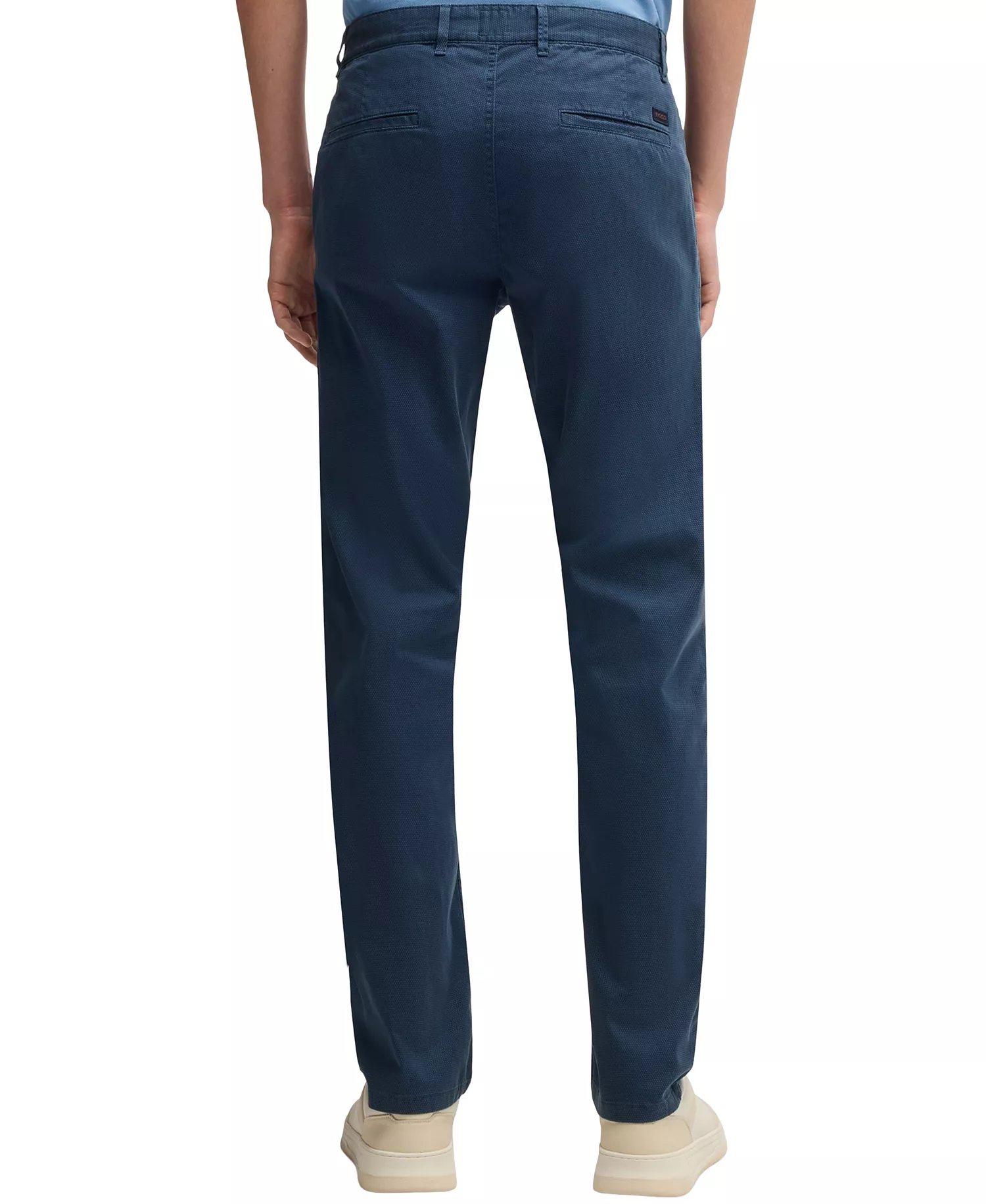 Men's Micro-Printed Stretch Cotton Slim-Fit Pants - Open Blue - 32x32