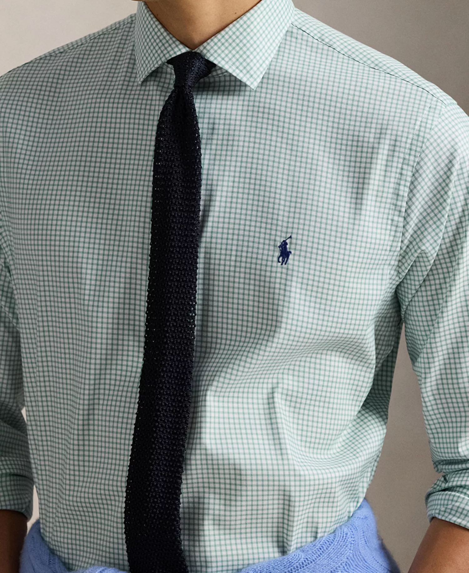 Men's Spread Collar Shirt - Essex Green White - 2XL