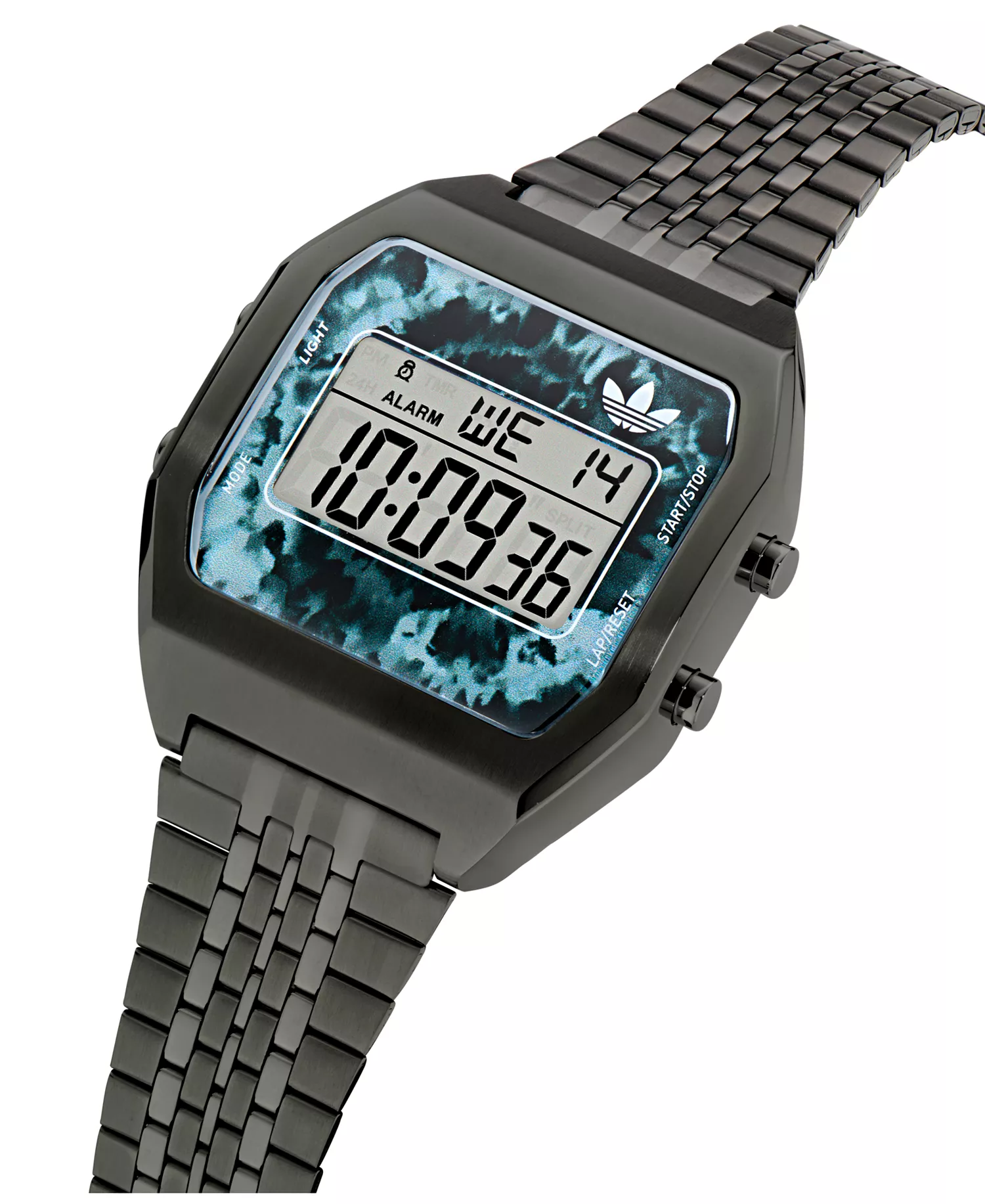 Unisex Digital Black Stainless Steel Watch, 36mm - Black - No Size