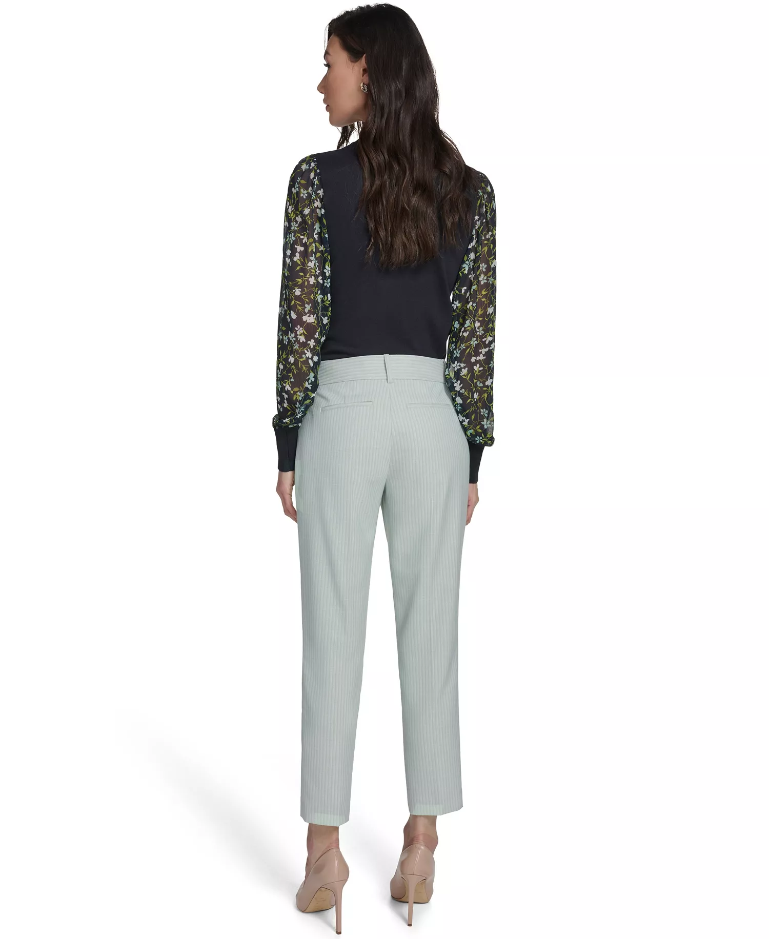 Women's Slim Fit Tonal Stripe Pants - Harbor Gray Multi - 0