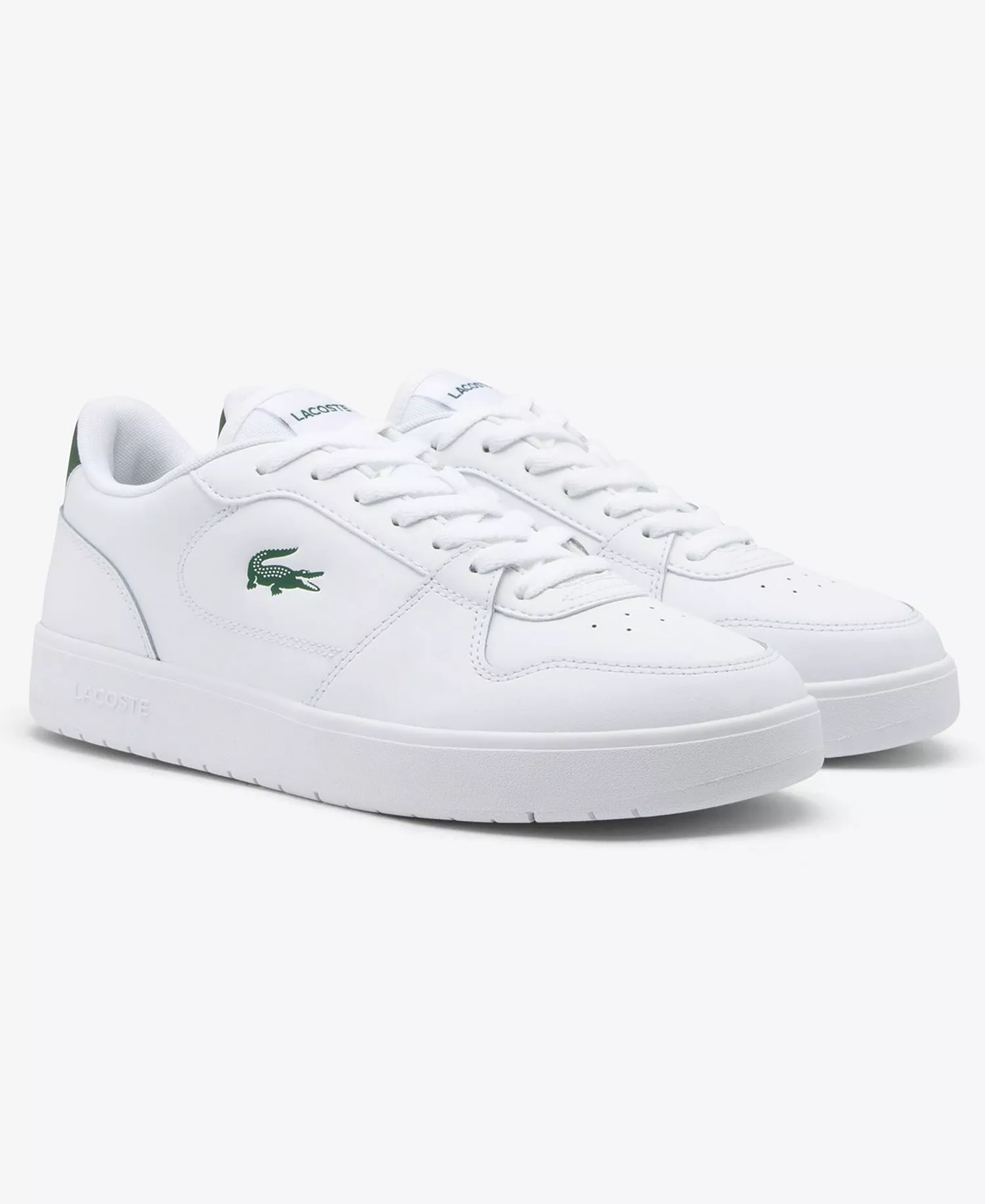 Men's Court Ace Round Toe Sneakers - White/Dark Green - 10