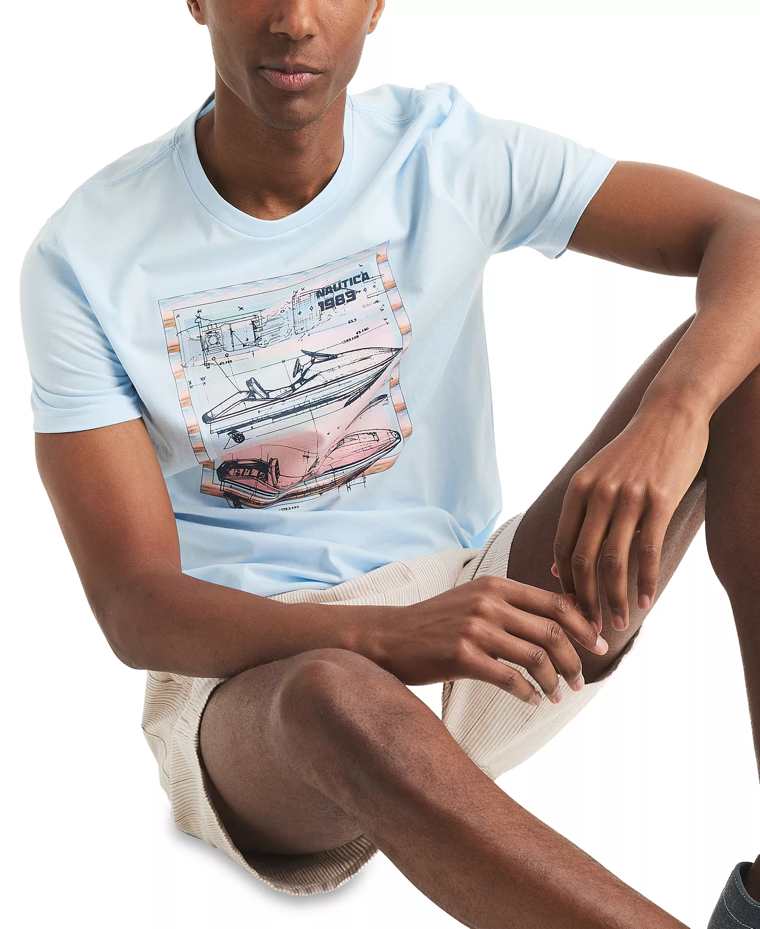 Men's Jet Ski Graphic T-Shirt - Ice Blue - 2XL