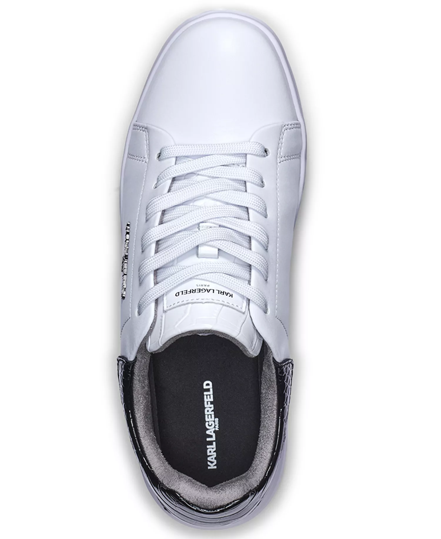 Men's Round Toe Leather Sneakers - White - 10M