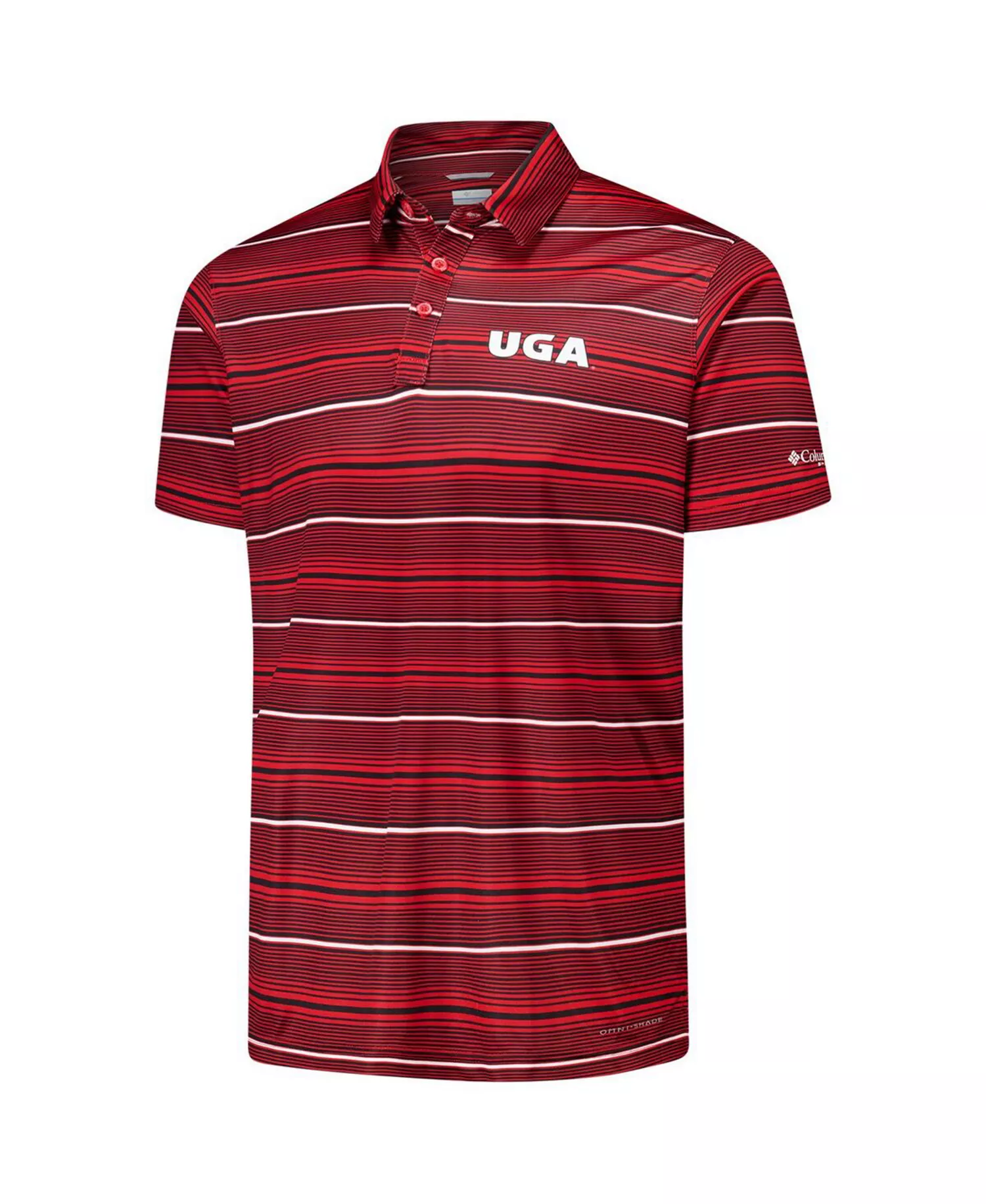 Men's Red Georgia Bulldogs PFG Super Terminal Tackle Omni-Shade Stripe Polo - Red - M