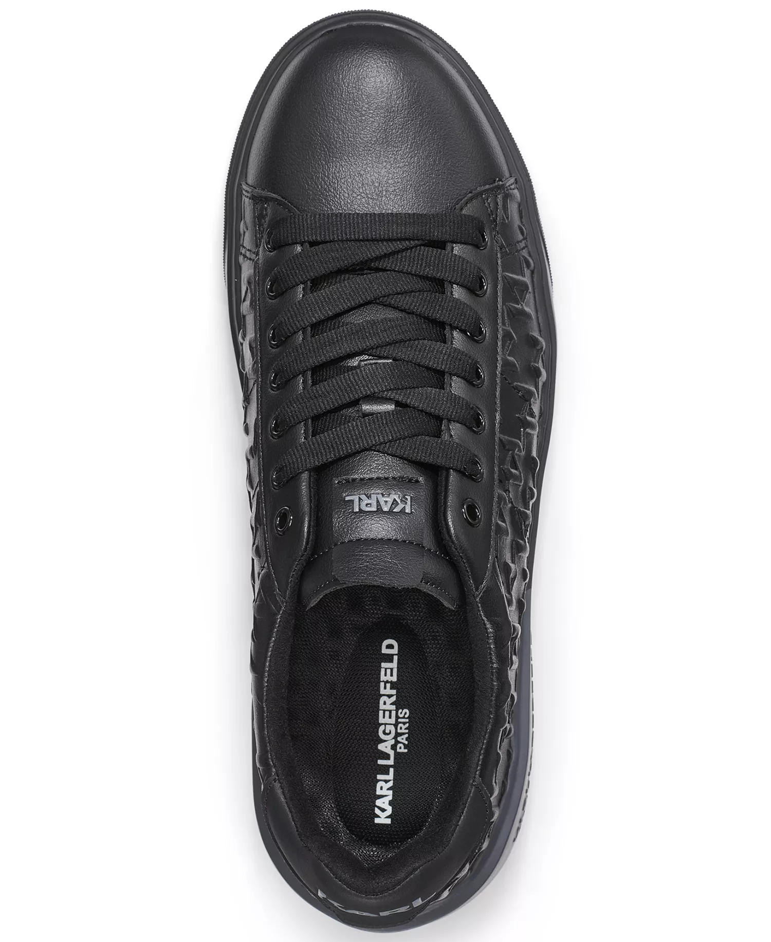 Men's Side Embossed Logo Sneakers - Black - 12M