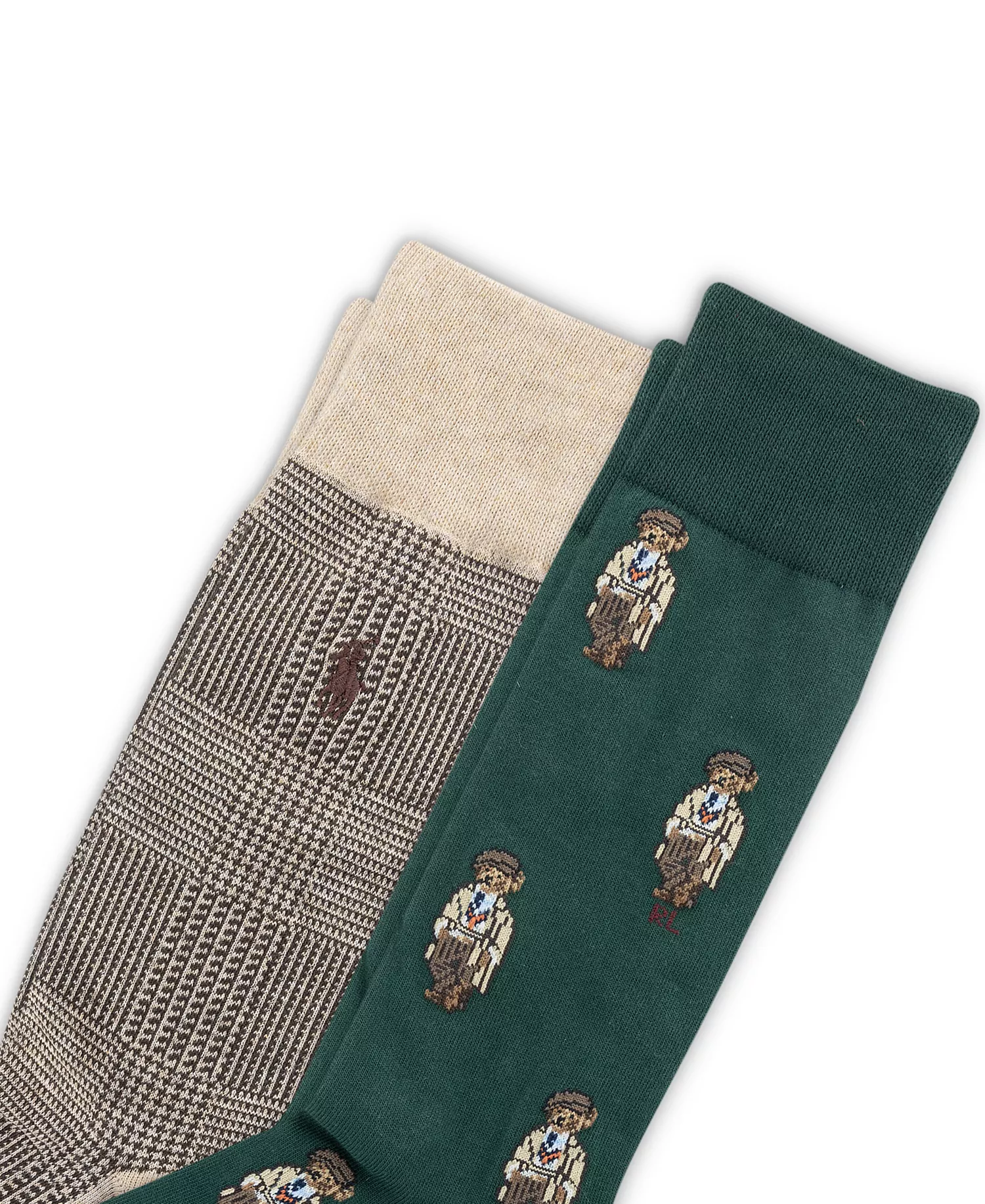 Men's 2-Pack Mini Hoc Bear Socks - Green - 7-12