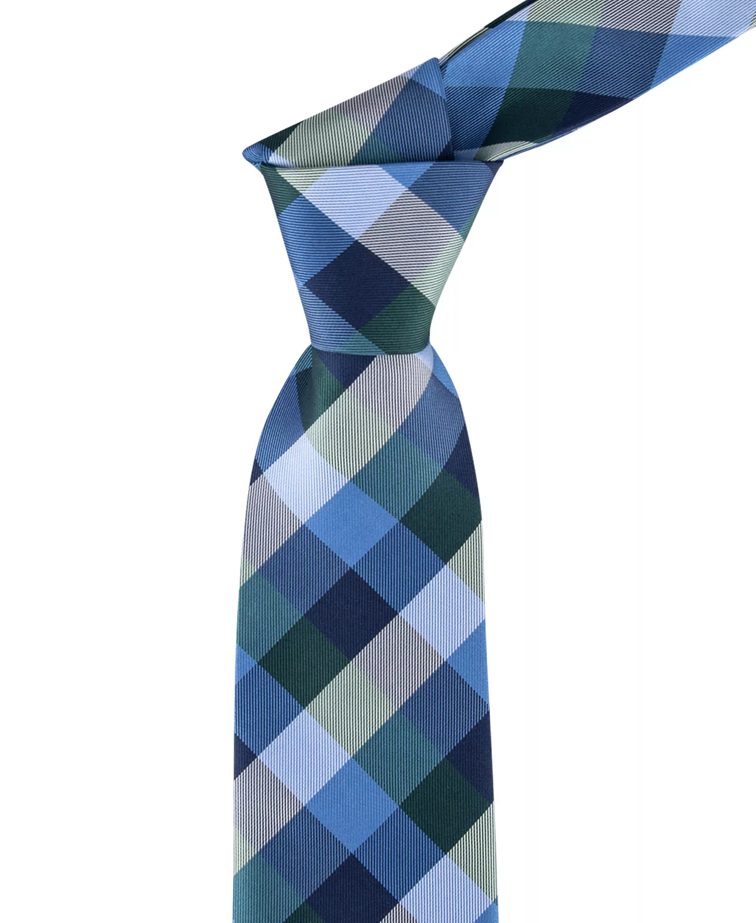 Men's Buffalo Plaid Tartan Tie - Green - ONE SIZE