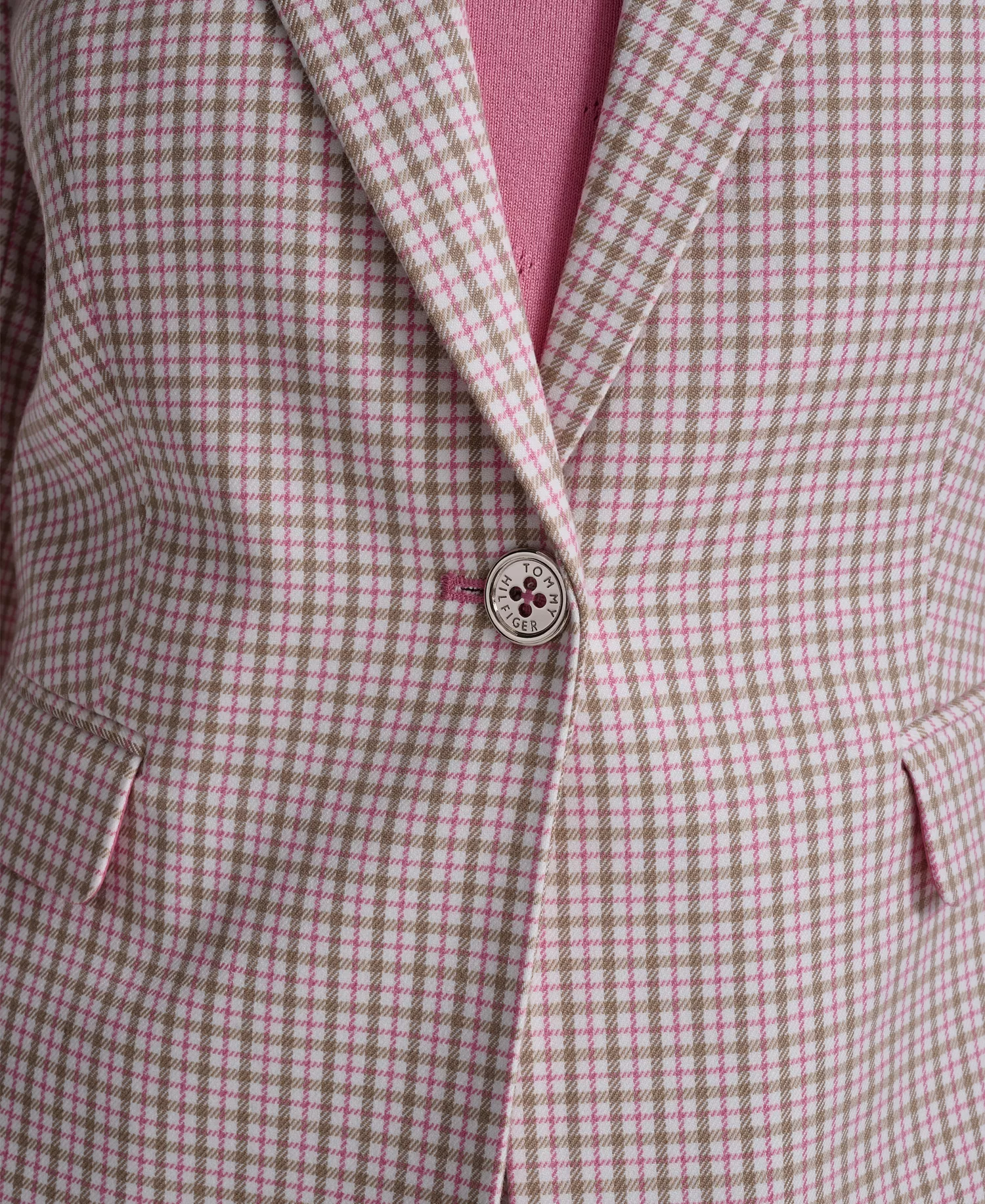 Women's Plaid Notch Collar Slim Fit Blazer - Tannin Multi - 0