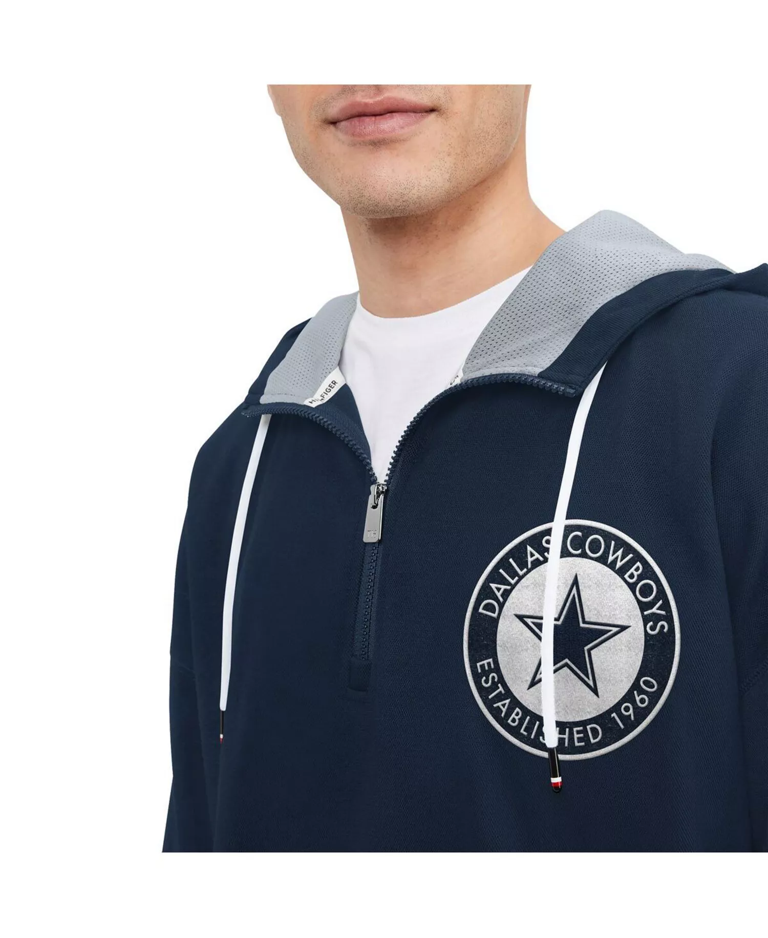 Men's Navy Dallas Cowboys Aaron Quarter-Zip Hoodie - Navy - L