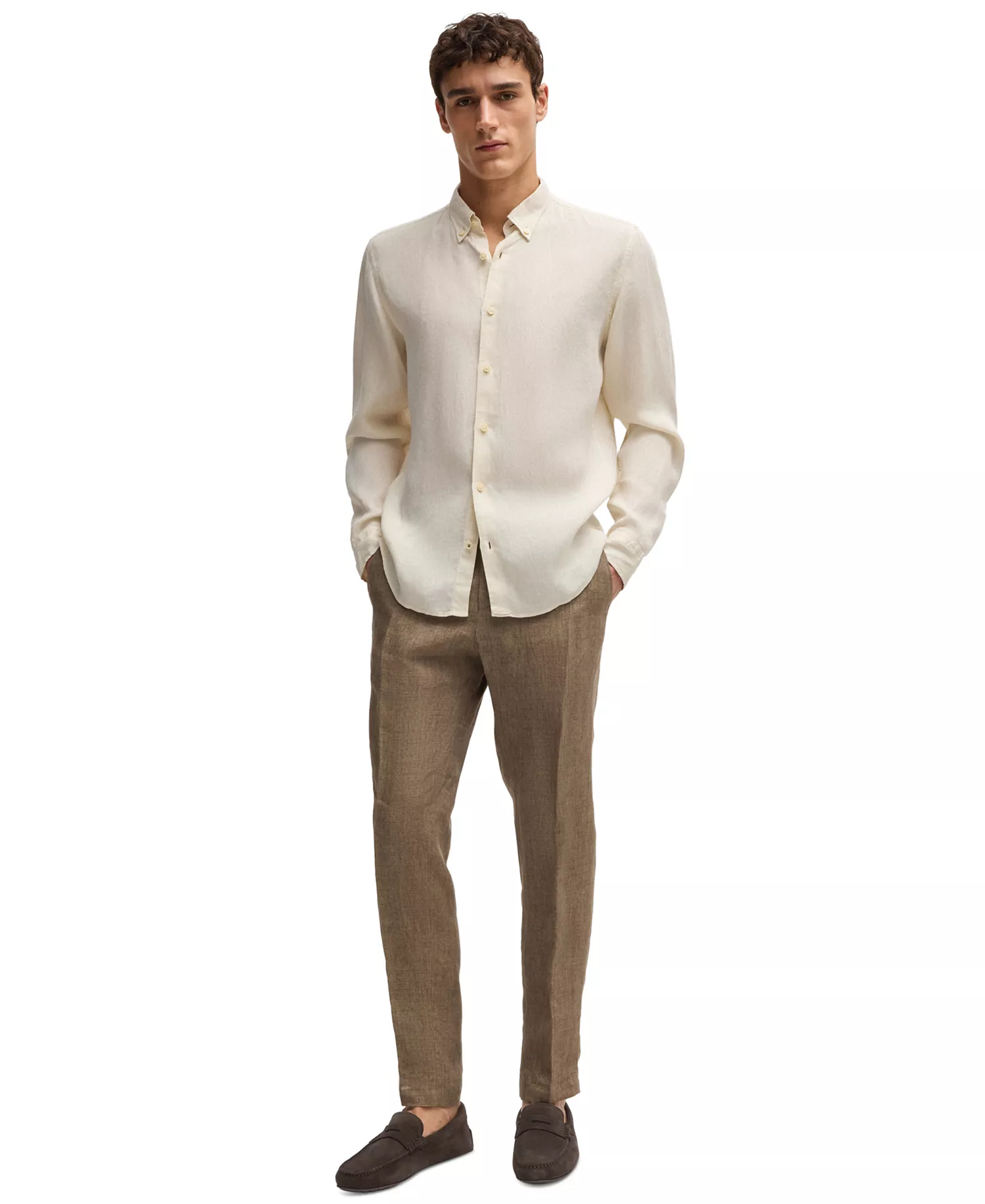 Men's Slip-on Loafers - Dark Brown - 10M