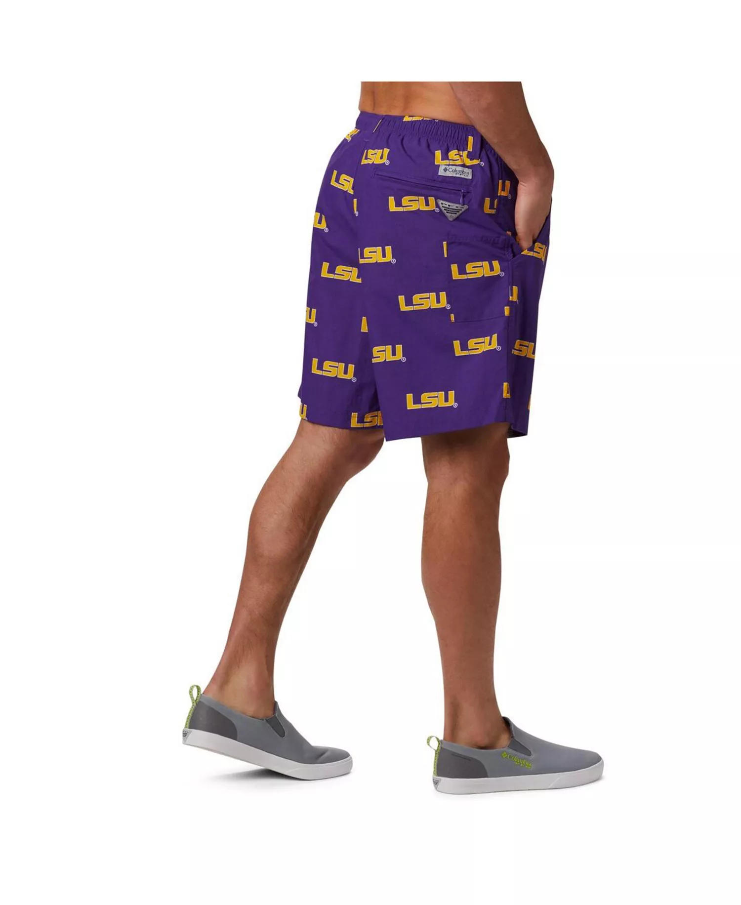 Men's Purple LSU Tigers Back cast III Printed Shorts - Purple - S