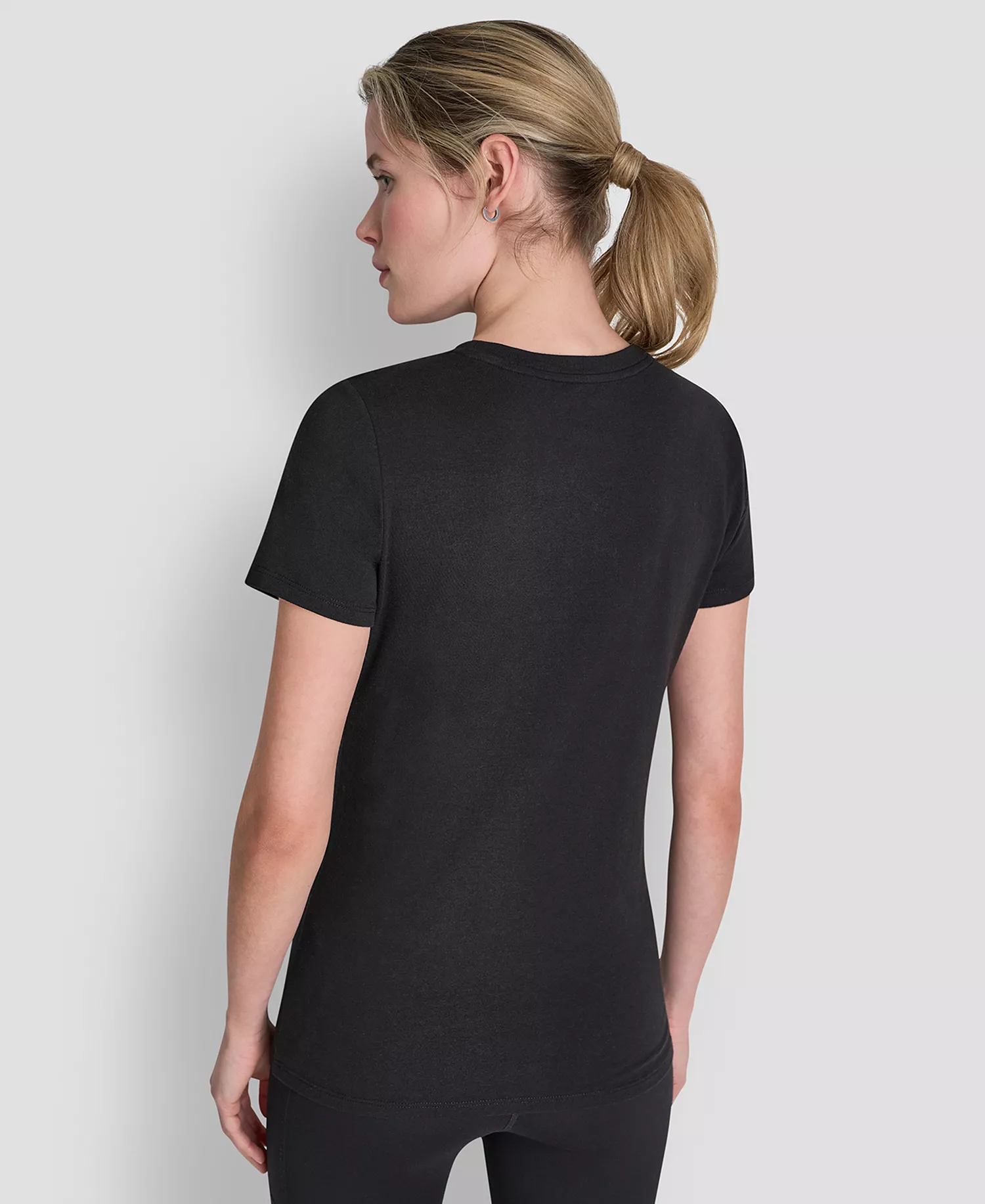 Women's Triple Rhinestone Foil Logo T-Shirt - Black - L