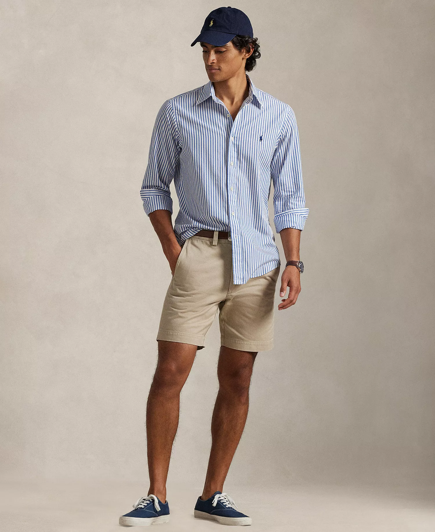 Men's Classic-Fit Striped Broadcloth Shirt - White/Blue - 2XL