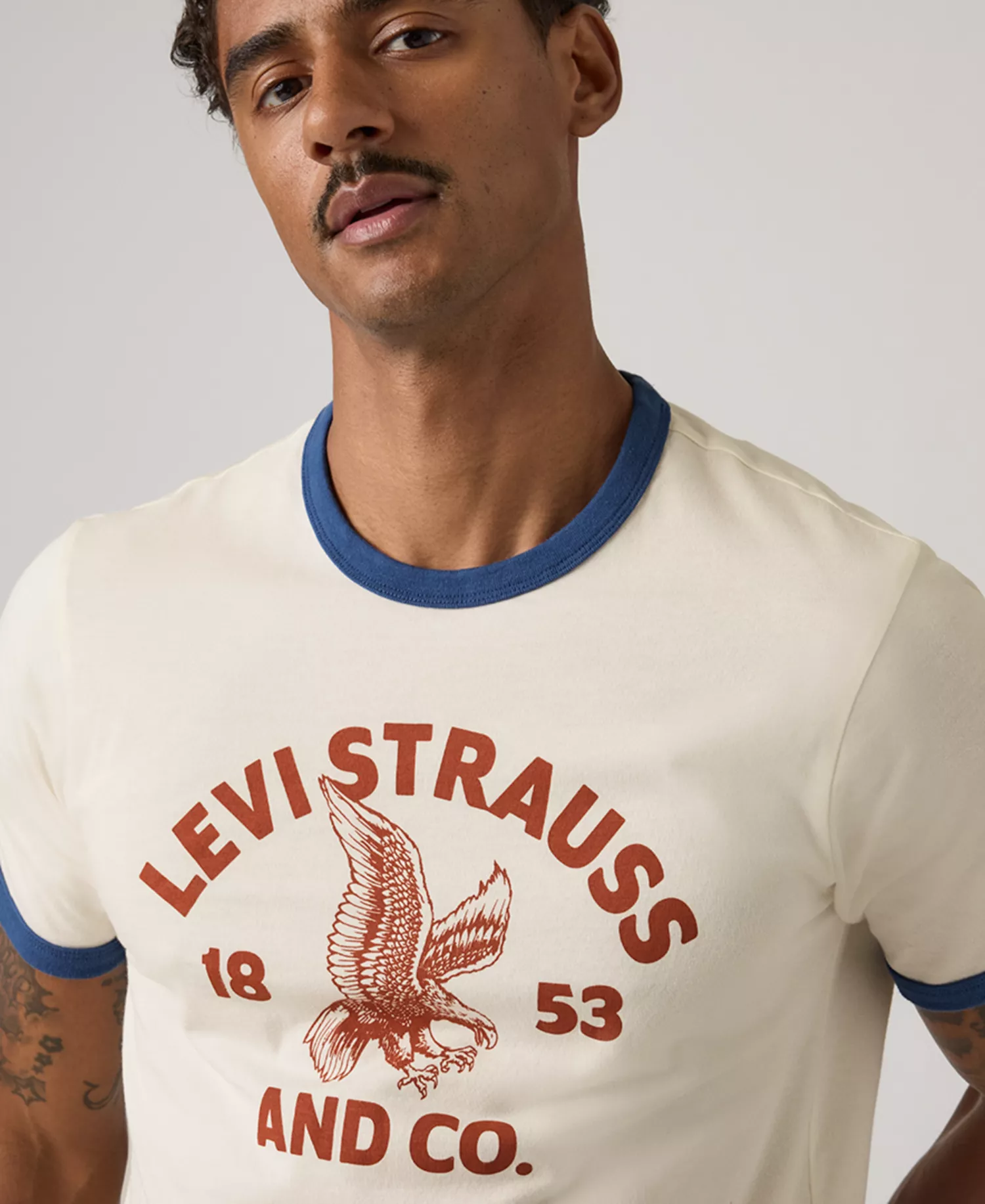 Men's Graphic Standard Ringer Tee - Egret - 2XL