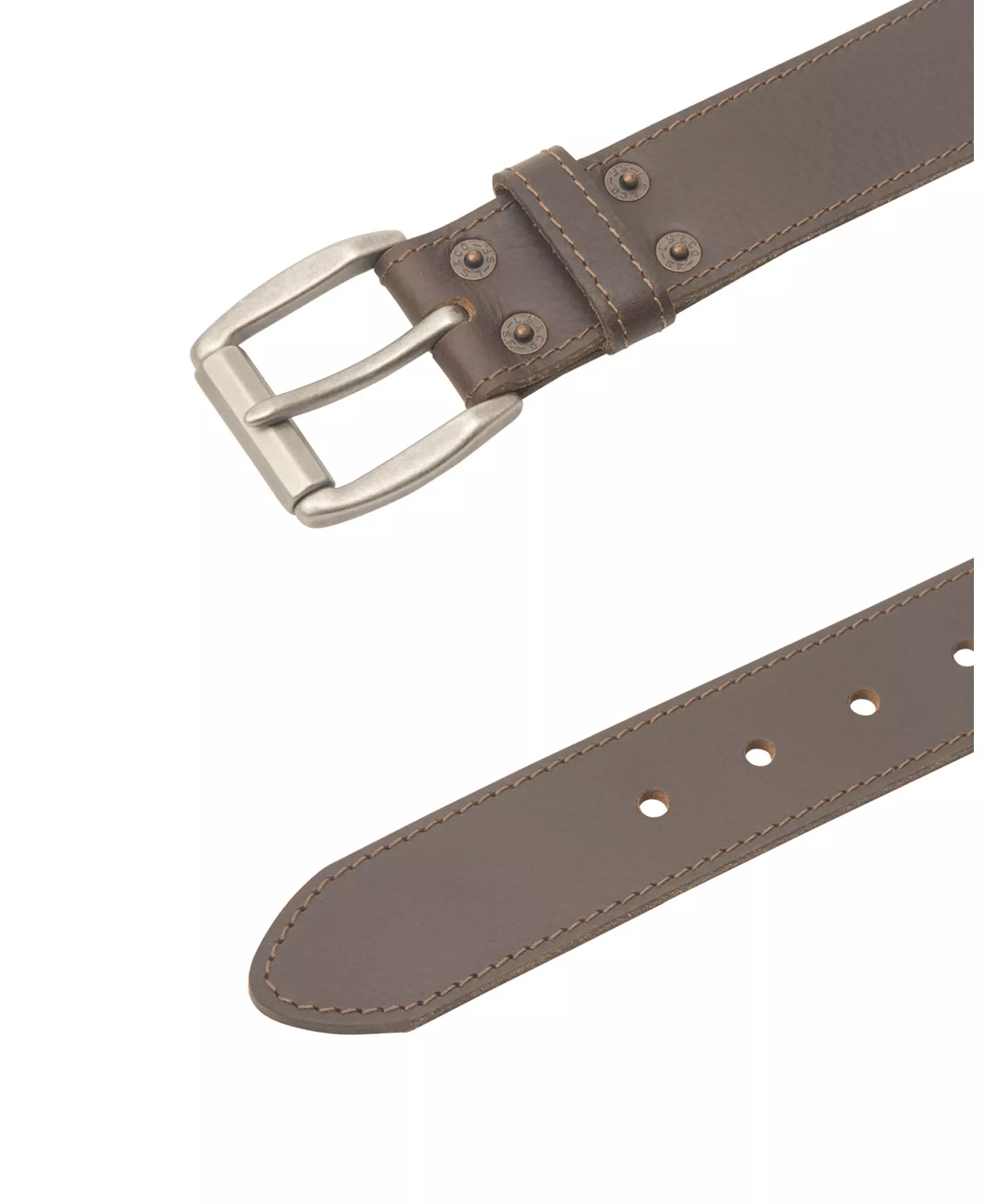 Distressed Leather Men's Jean Belt - Brown - M