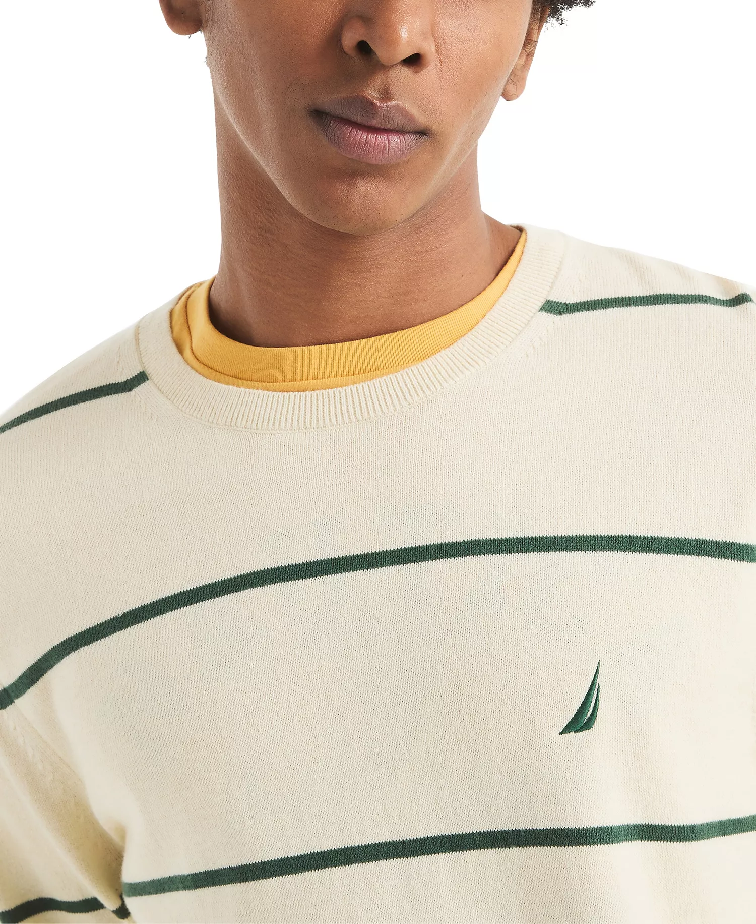 Men's Performance Striped Crewneck Sweater - Natural - 2XL