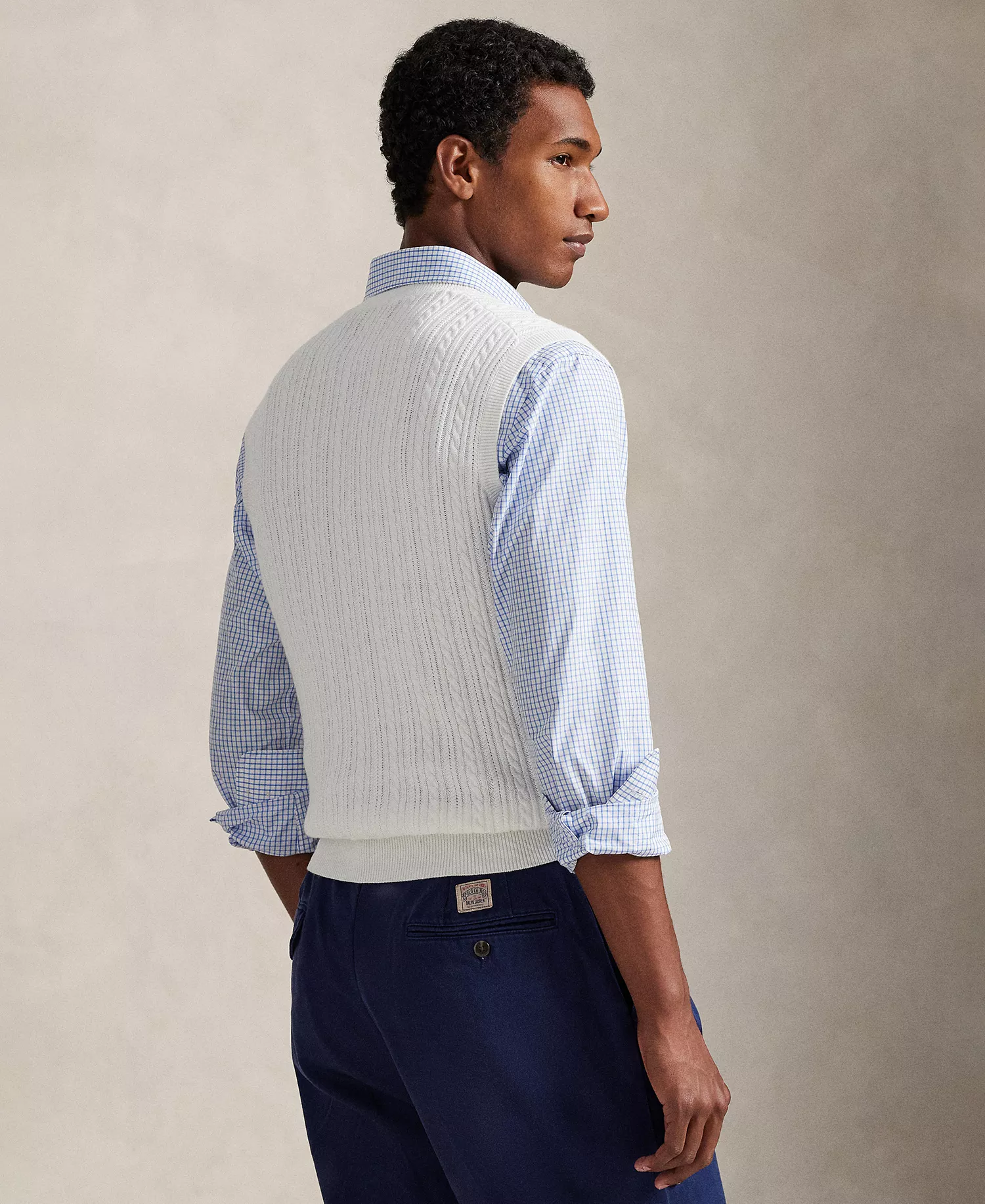 Men's Cable-Knit Sweater Vest - Deckwash White - 2XL