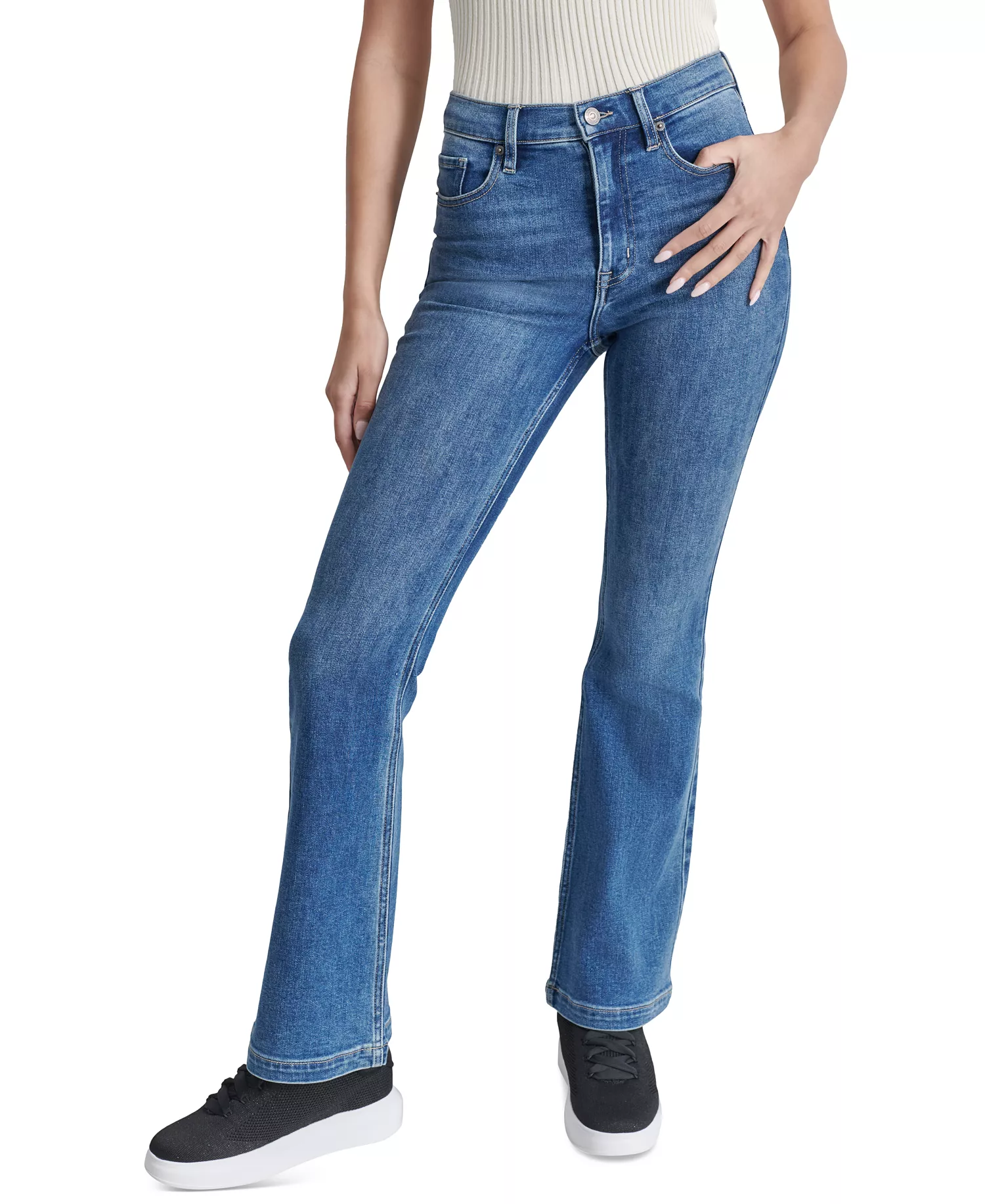 Petite Williamsburg High-Rise Flare-Leg Jeans - Dekalb Wash - 25P
