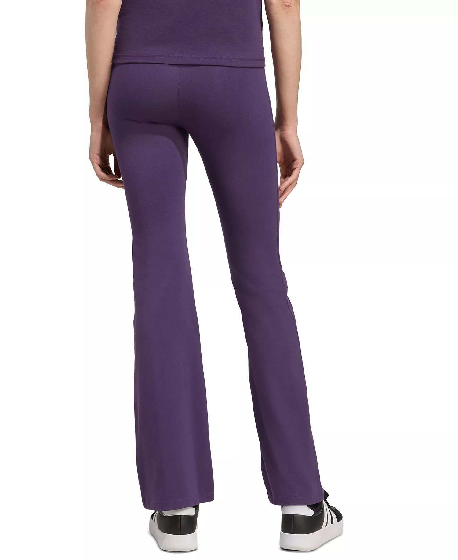Women's Essentials Small Logo Flared Leggings - Aurora Plum/black - 2XL