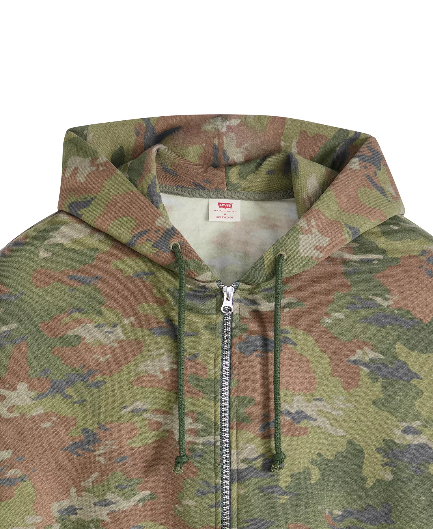 Men's Relaxed-Fit Cropped Full-Zip Hoodie - Camo - 2XL