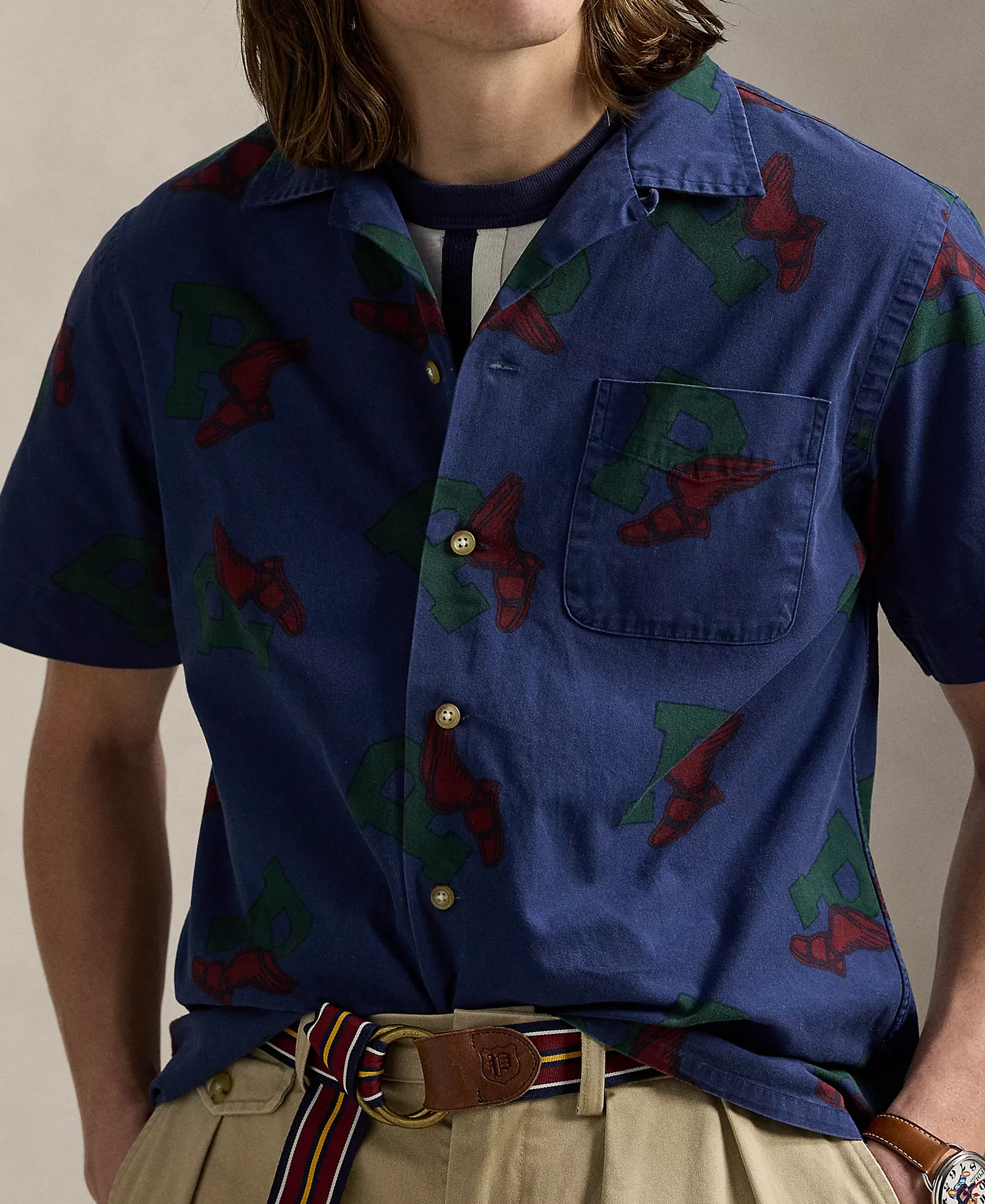 Men's Classic-Fit P-Wing Camp Shirt - Sketched P Wing - XS