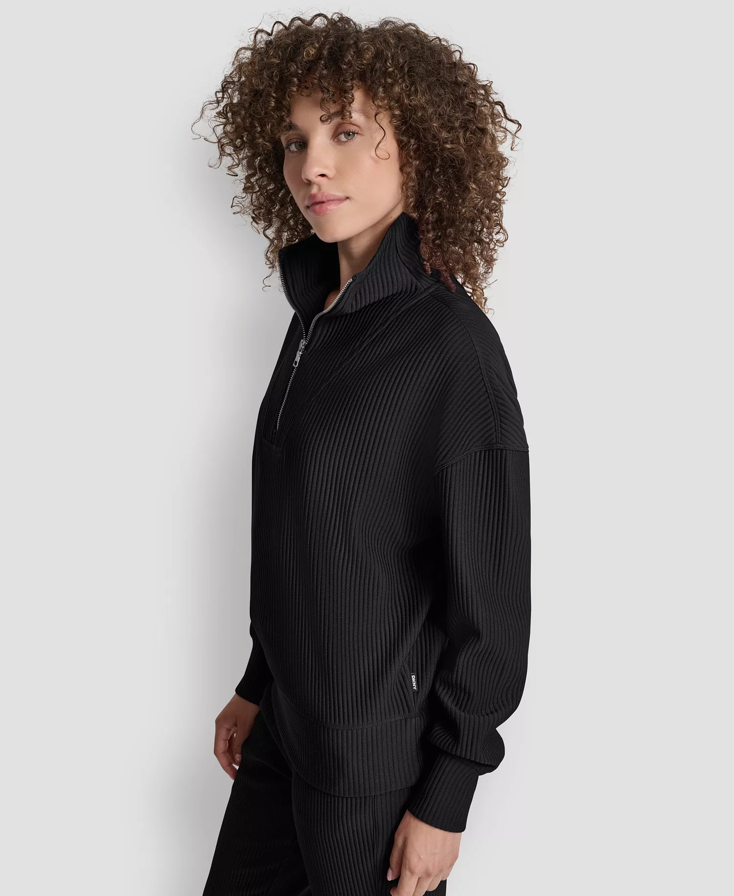 Women's Tech Ottoman Half-Zip Mock Neck Sweatshirt - Black - L