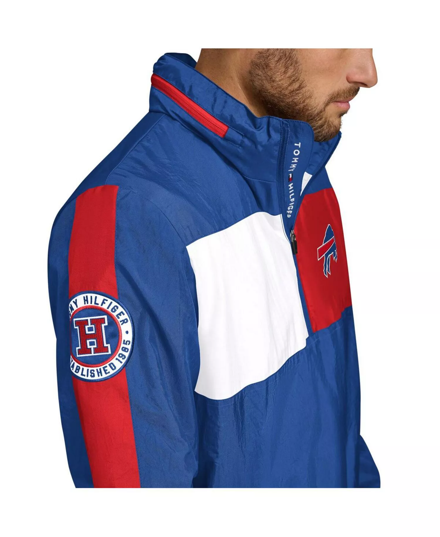 Men's Royal Buffalo Bills Gael Lightweight Half-Zip Hoodie Jacket - Royal, Red - L