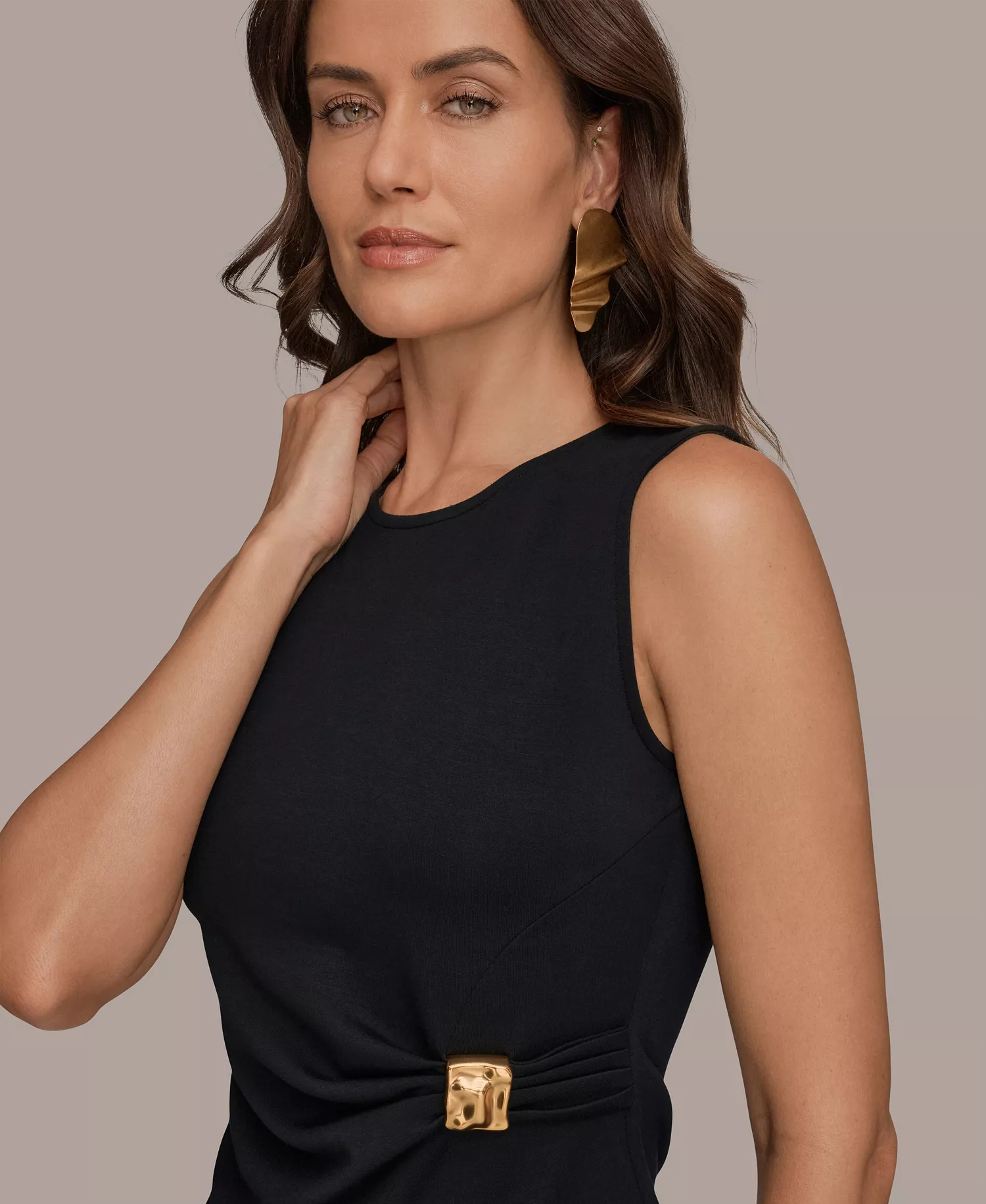 Petite Sleeveless Top - Black - P/L