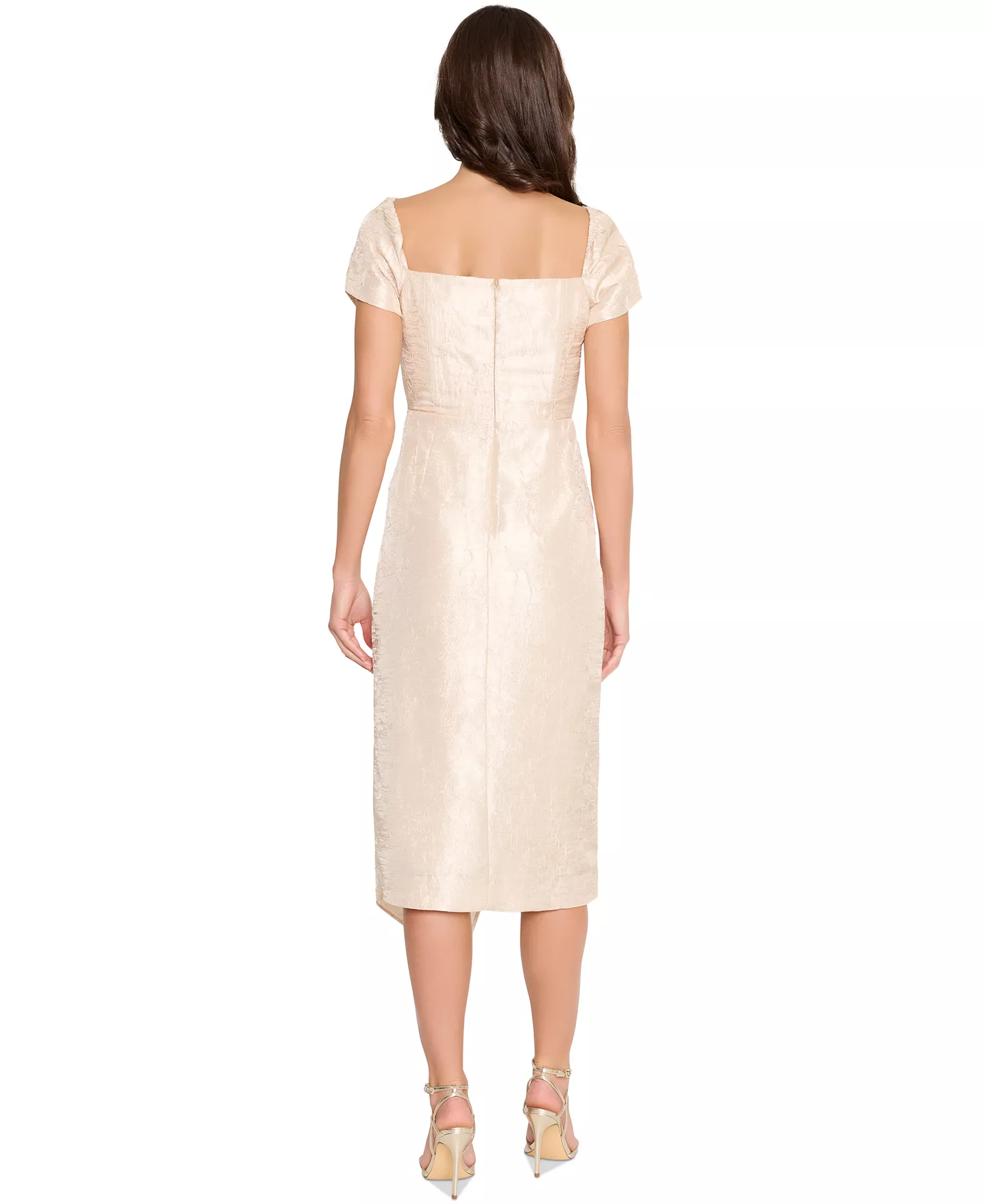Tahari Women's Sweetheart-Neck Asymmetric-Hem Midi Dress - Champagne - 14