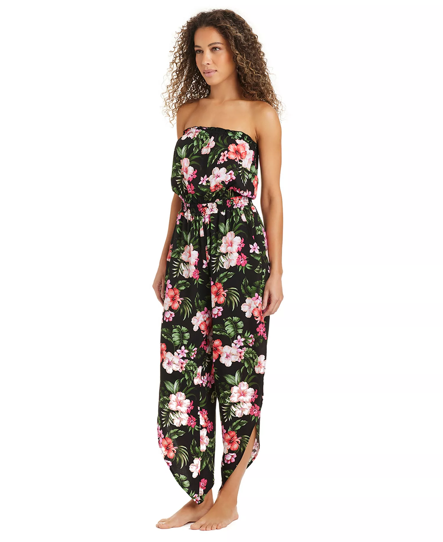 Women's Tropical Heat Printed Tube Jumpsuit, Macy's Exclusive - Multi - L