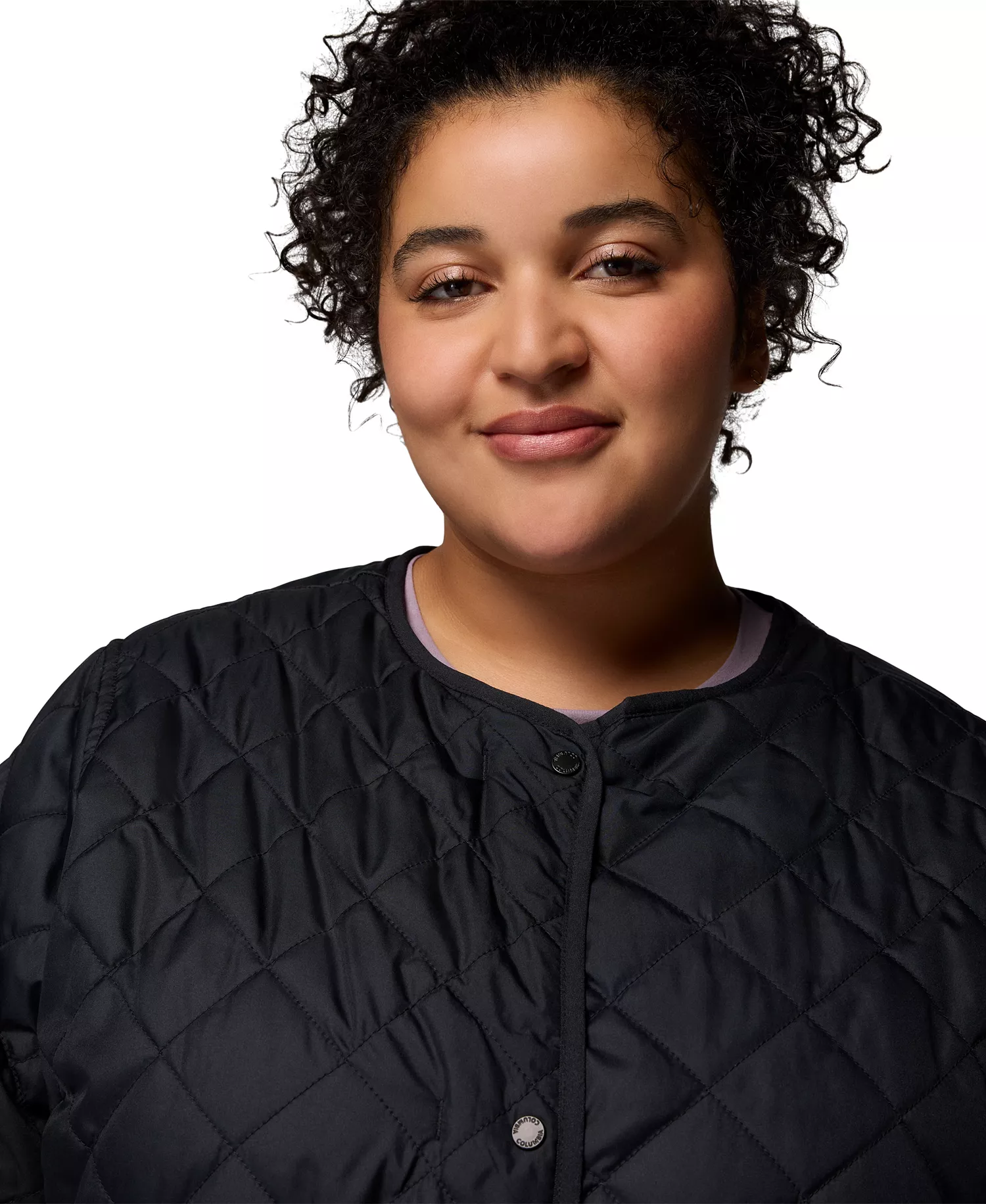 Plus Size Copper Crest Collarless Jacket - Black - 1X