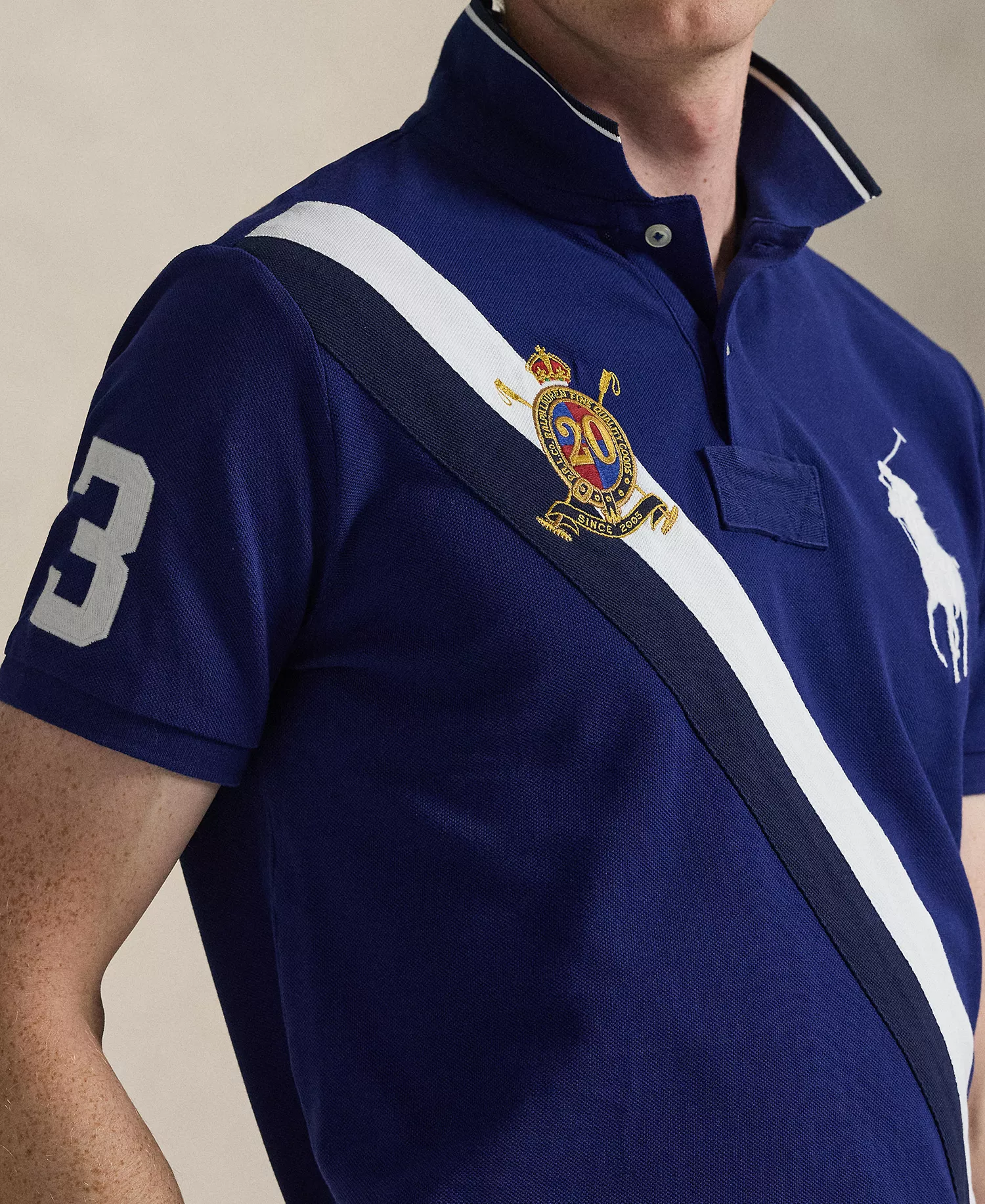 Men's Custom Slim-Fit 20th Anniversary Polo Shirt - Fall Royal - L
