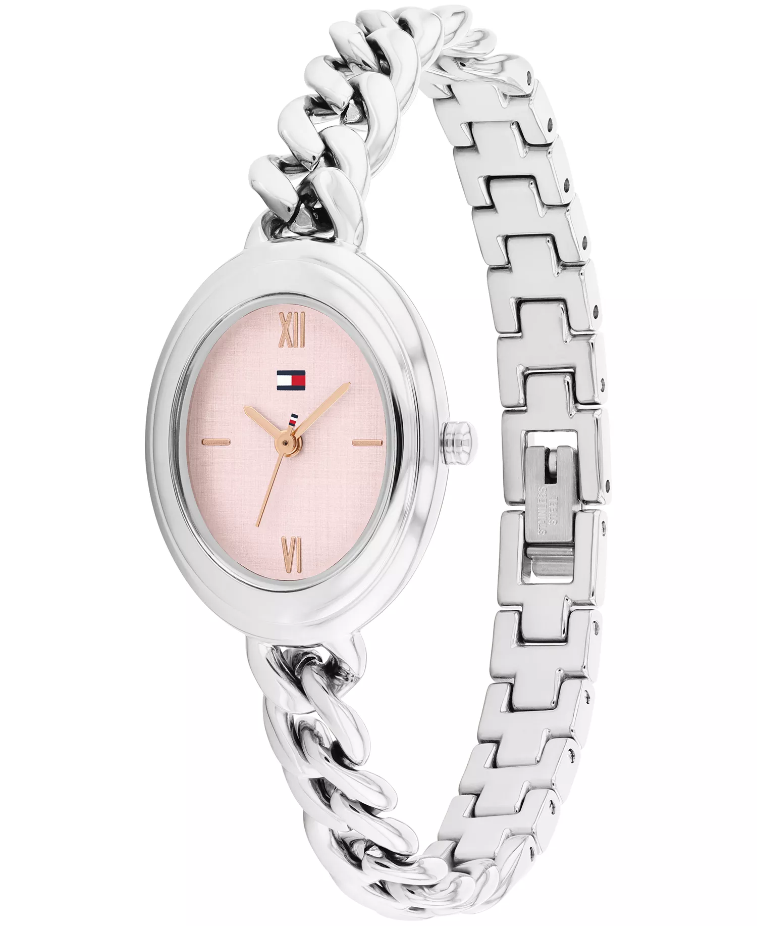 Women's Quartz Silver Tone Stainless Steel Chain Bracelet Watch, 21.5mm - Silver - No Size