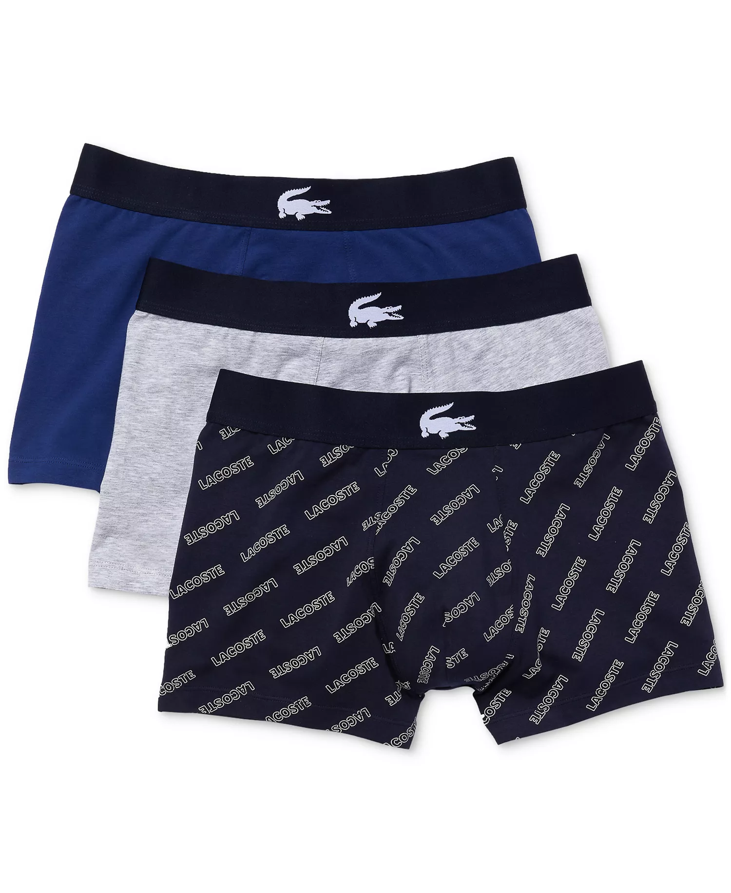 Men's 3-Pack Printed Cotton Stretch Trunks - Bck Navy B - S