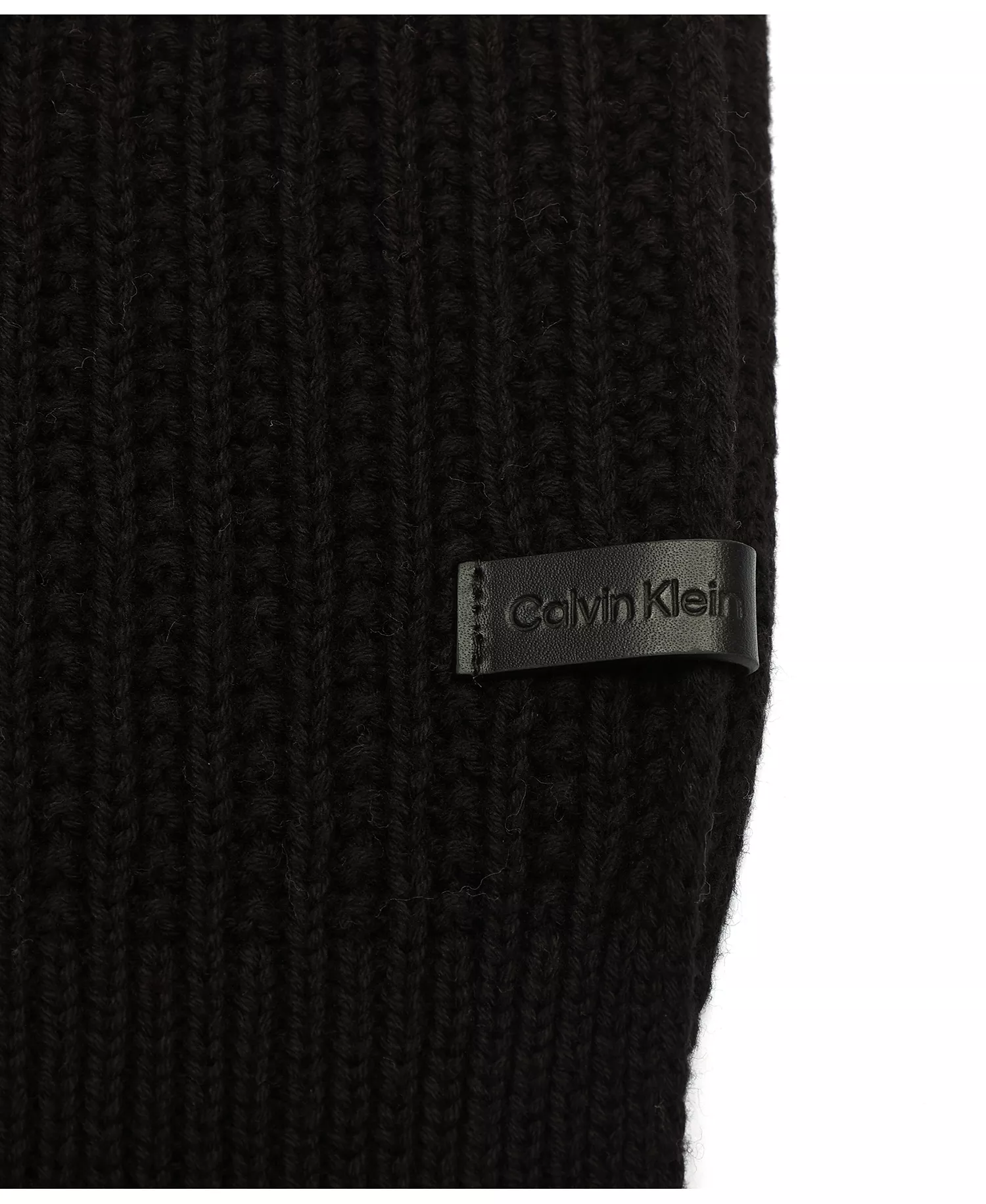 Men's Links Ribbed Knit Scarf - Black - OS