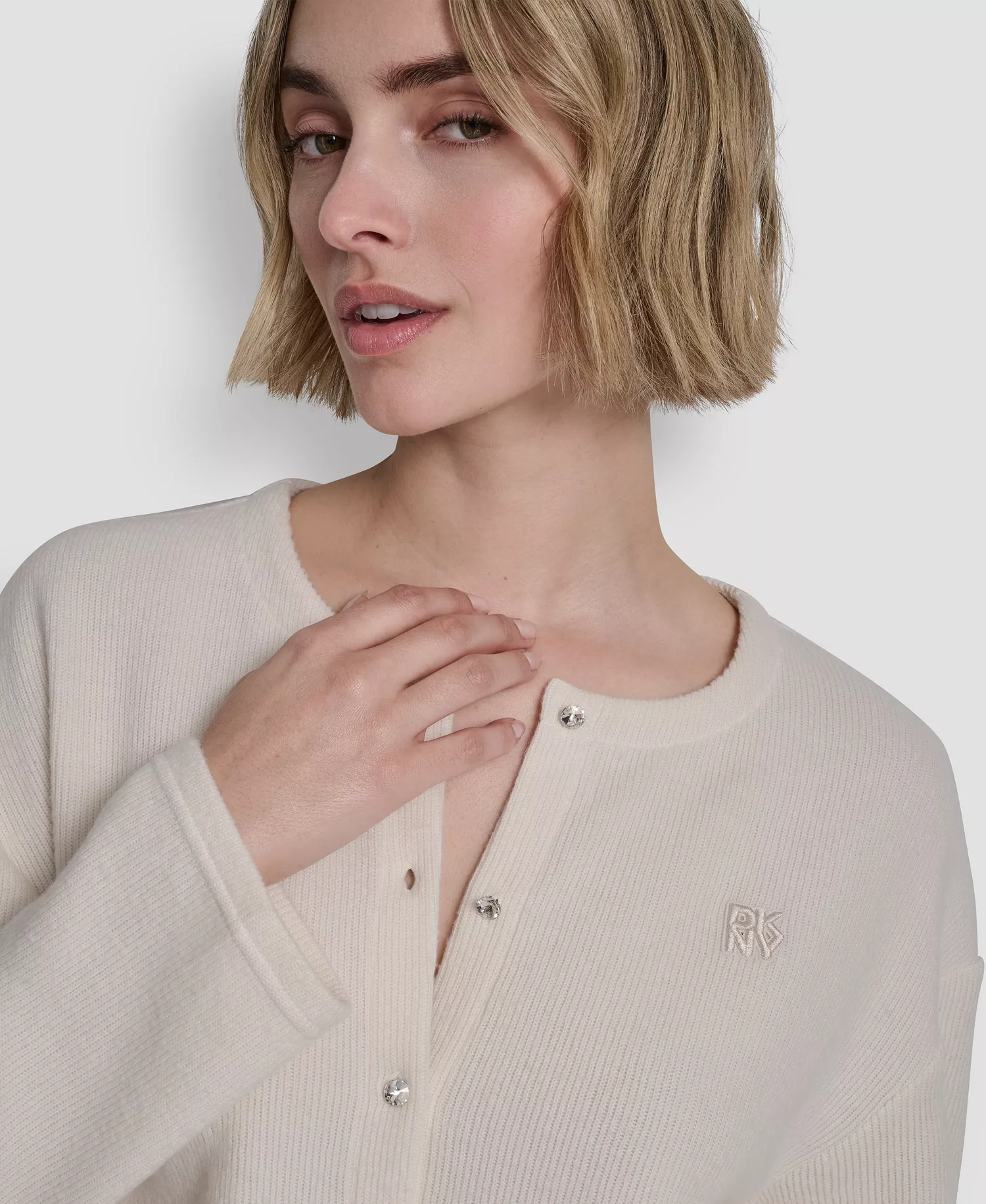 Petite Long-Sleeve Button Front Cardigan - Eggnog - PL